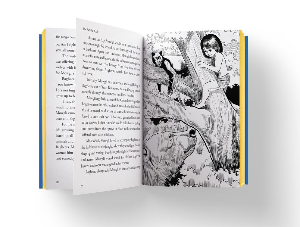 The Jungle Book: Illustrated Abridged Children Classics English Novel With Review Questions (Hardback)