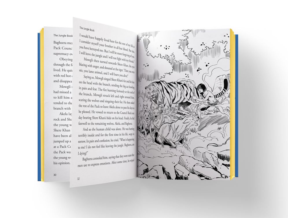 The Jungle Book: Illustrated Abridged Children Classics English Novel With Review Questions (Hardback)