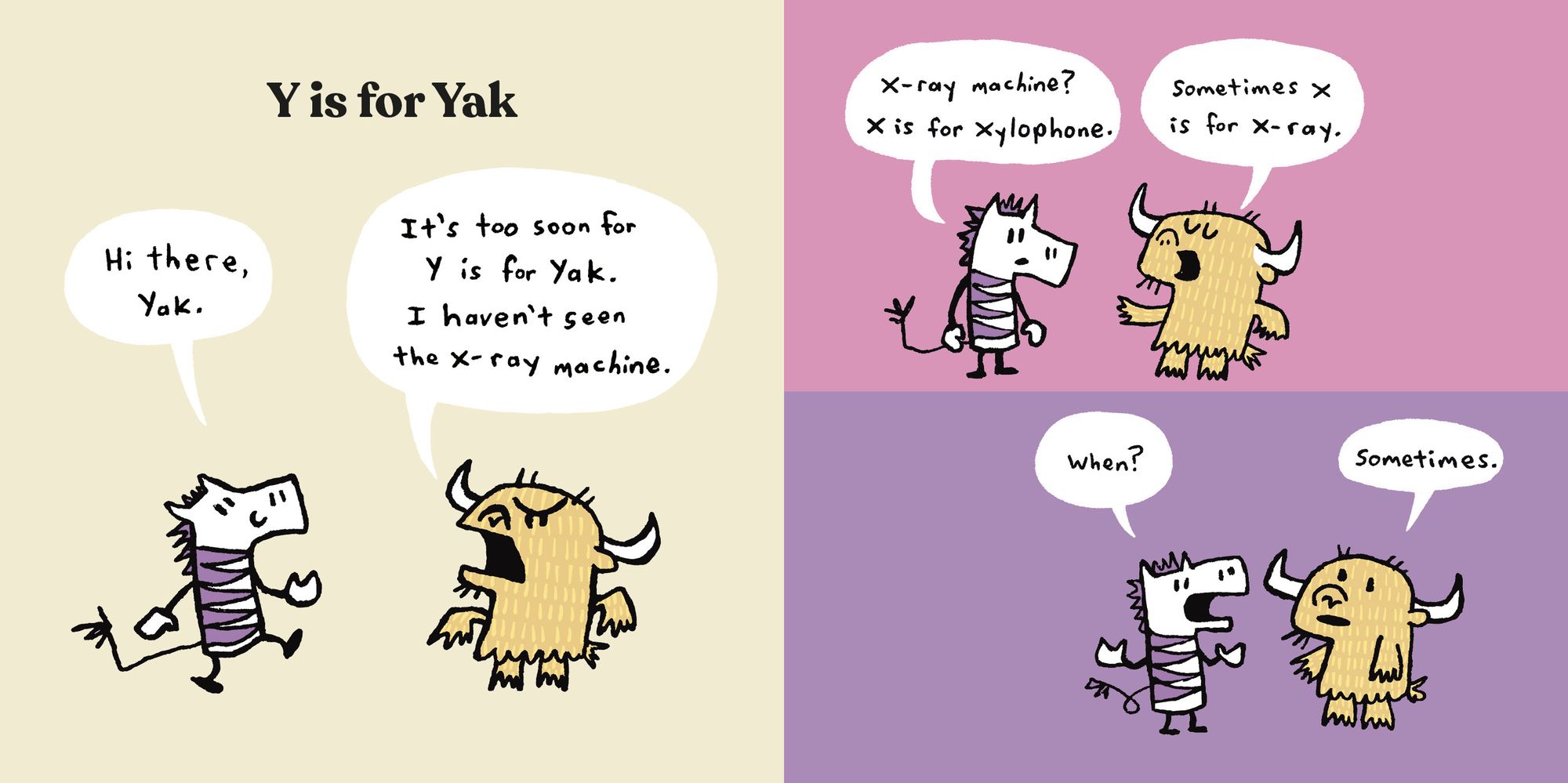 Zebra and Yak: The Backwards Alphabet Book