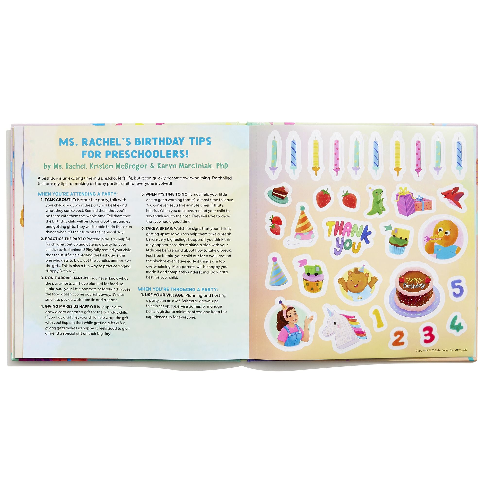 Happy Birthday, Wonderful You!: Encouraging Imaginative Play and Social Skills (Ms. Rachel): Includes 25 Stickers