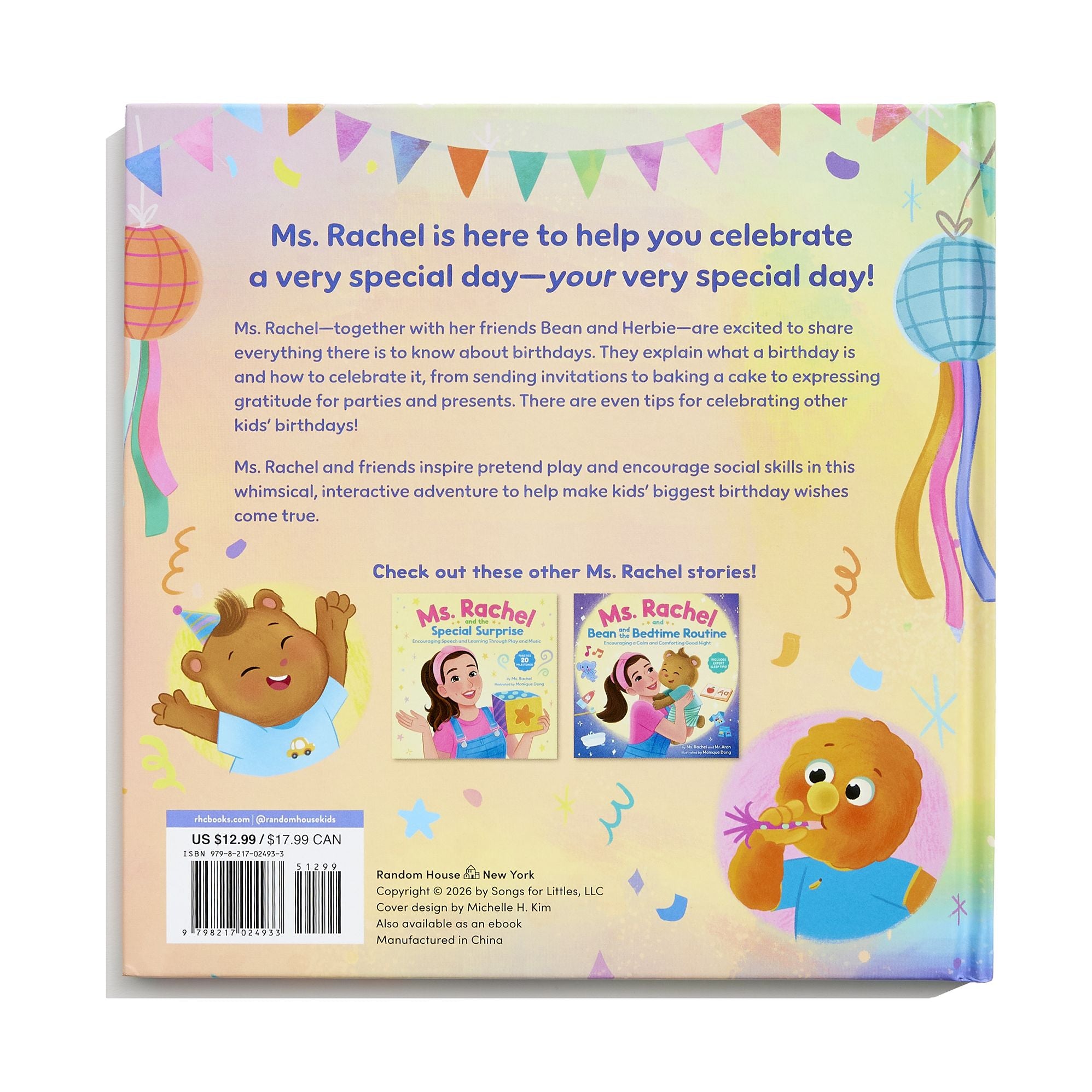 Happy Birthday, Wonderful You!: Encouraging Imaginative Play and Social Skills (Ms. Rachel): Includes 25 Stickers