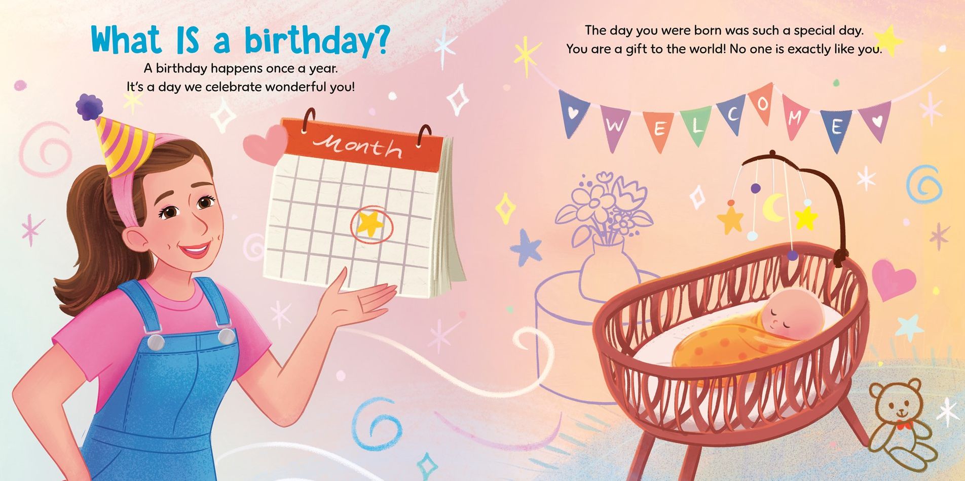 Happy Birthday, Wonderful You!: Encouraging Imaginative Play and Social Skills (Ms. Rachel): Includes 25 Stickers