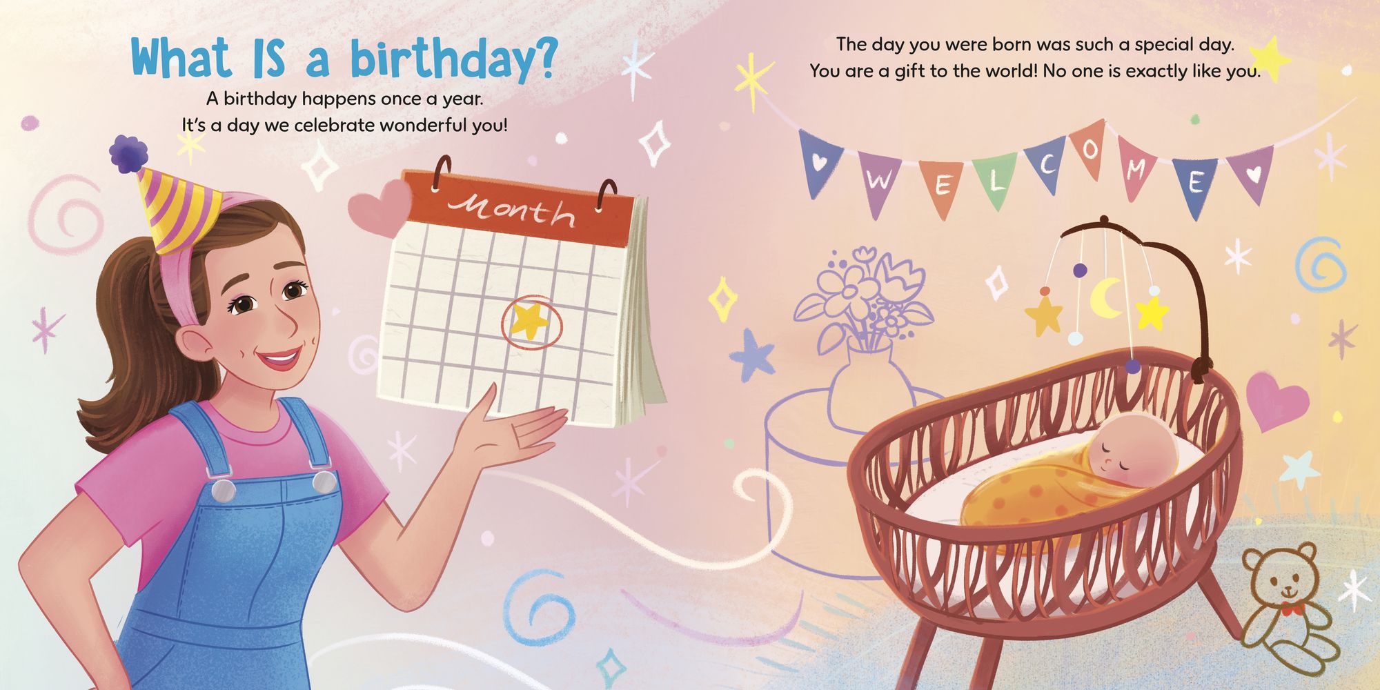 Happy Birthday, Wonderful You!: Encouraging Imaginative Play and Social Skills (Ms. Rachel): Includes 25 Stickers