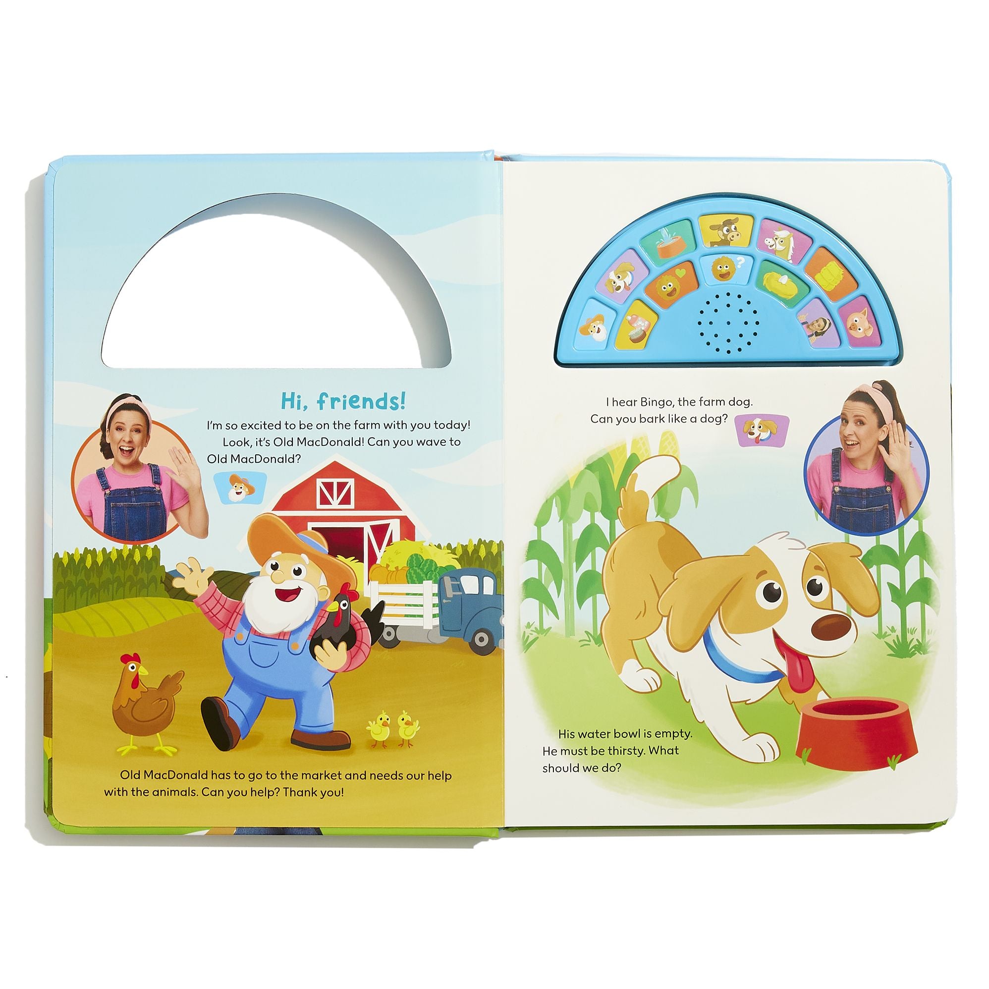 A Day on the Farm (Ms. Rachel): An Interactive Sound Book with 12 Sounds!