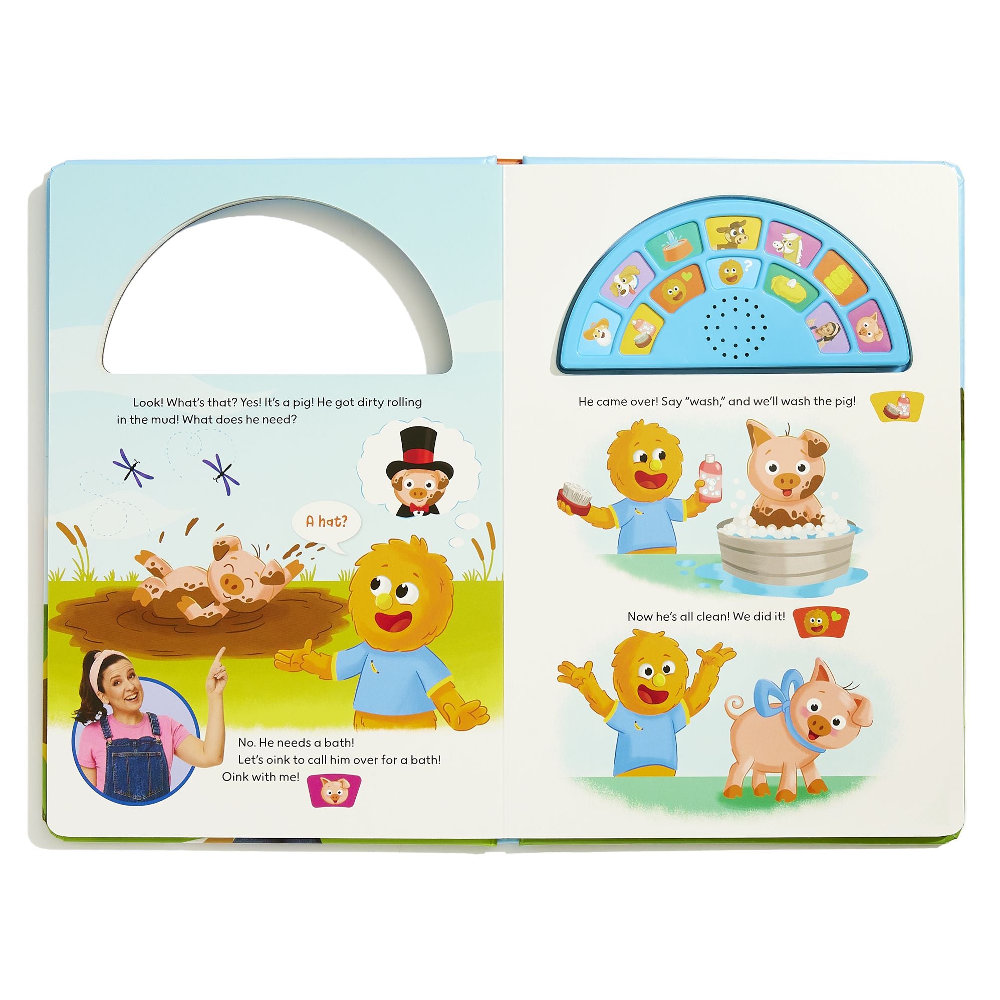 A Day on the Farm (Ms. Rachel): An Interactive Sound Book with 12 Sounds!