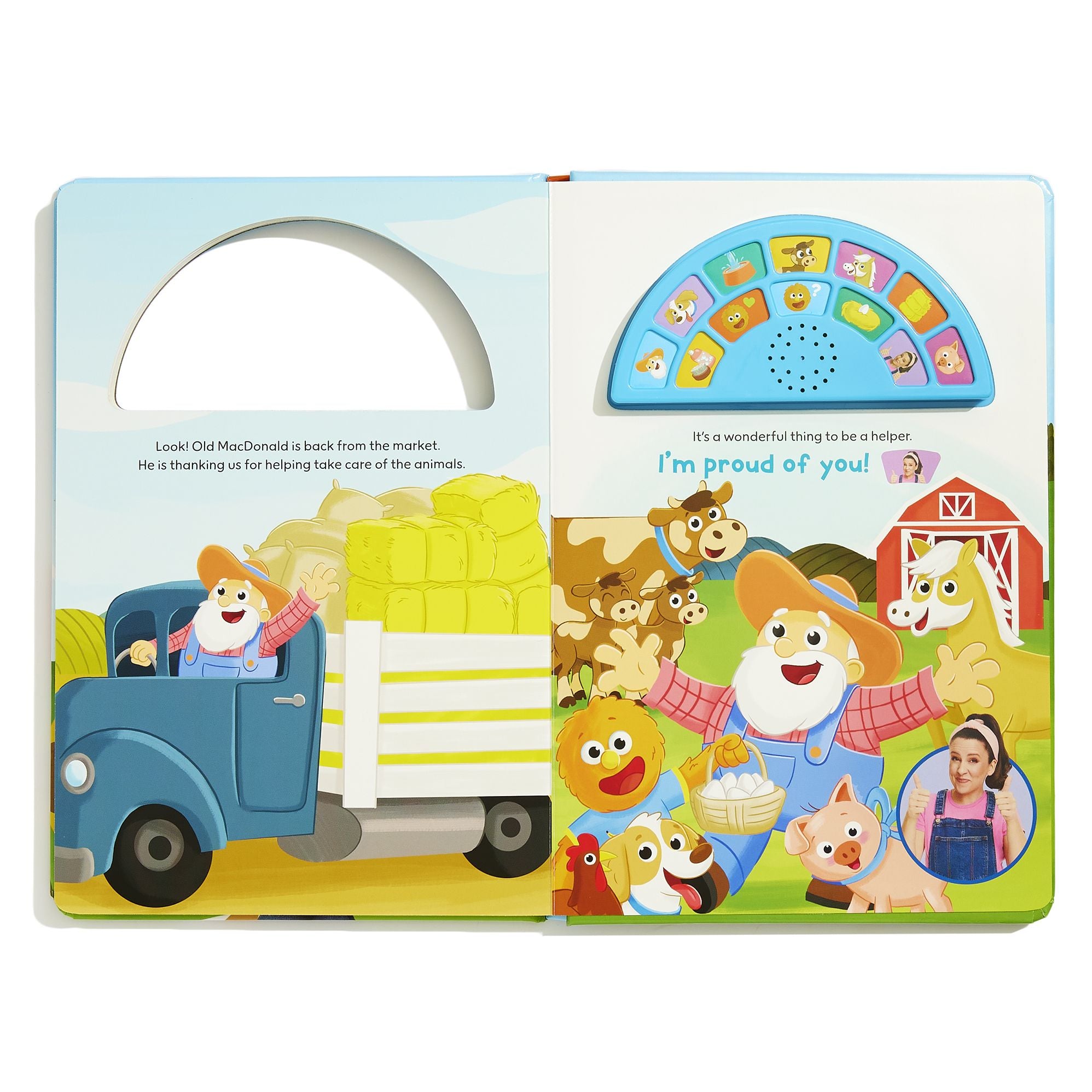 A Day on the Farm (Ms. Rachel): An Interactive Sound Book with 12 Sounds!
