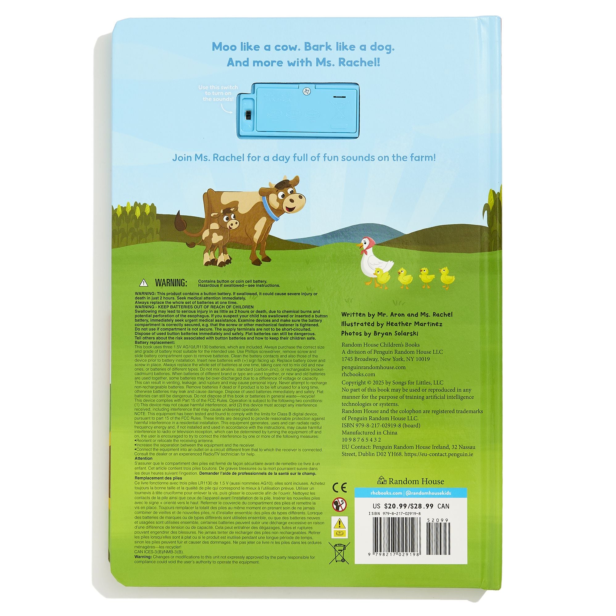 A Day on the Farm (Ms. Rachel): An Interactive Sound Book with 12 Sounds!