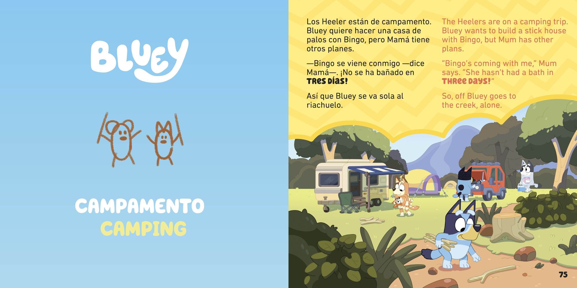 Bluey: Camping and Other Stories/Campamento y otros cuentos (Bilingual English- Spanish Edition)
