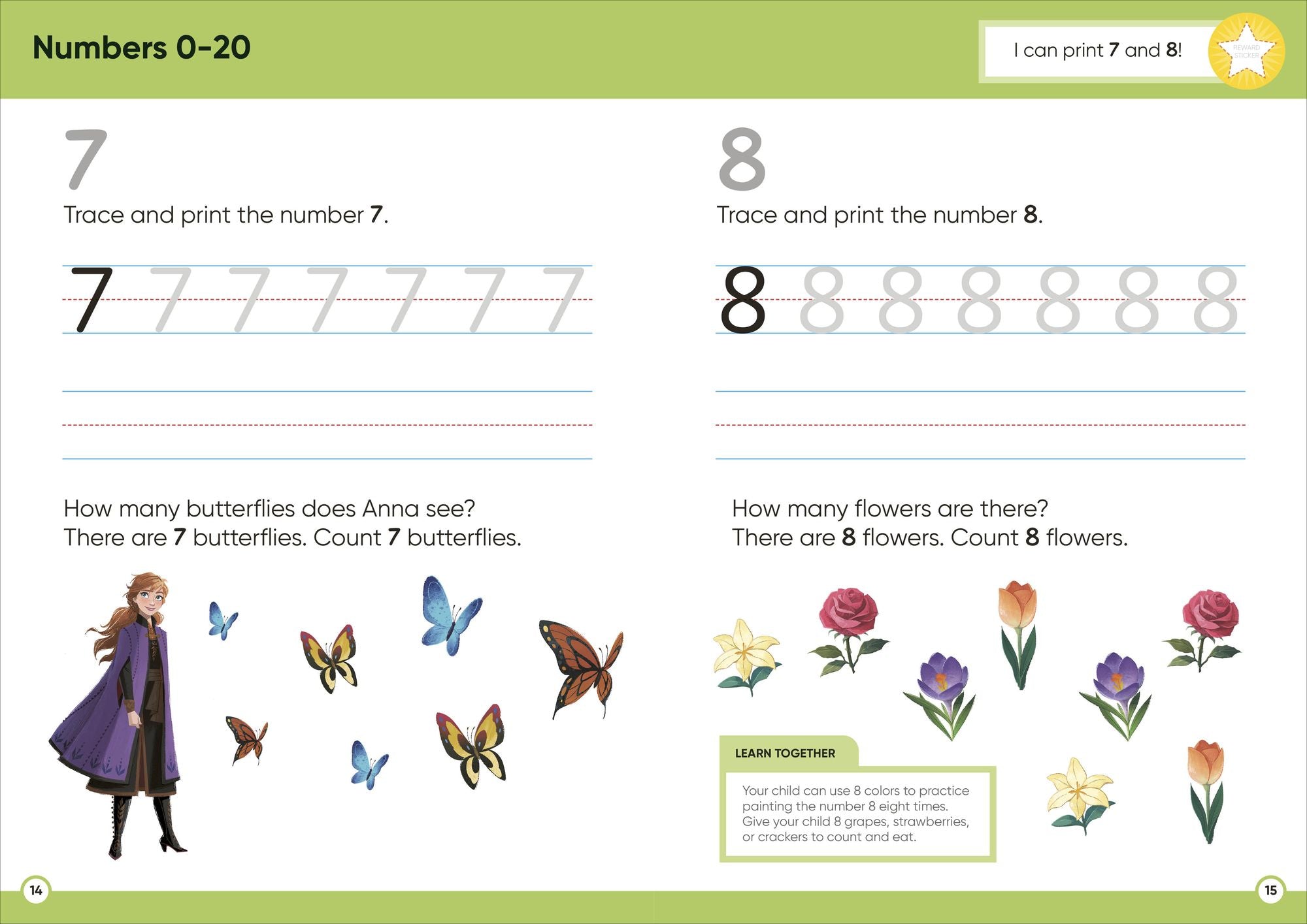 Disney Learning Math (Ages 5-6): Kindergarten Counting, Measuring, Add & Subtract Workbook for Kids, Curriculum-Based