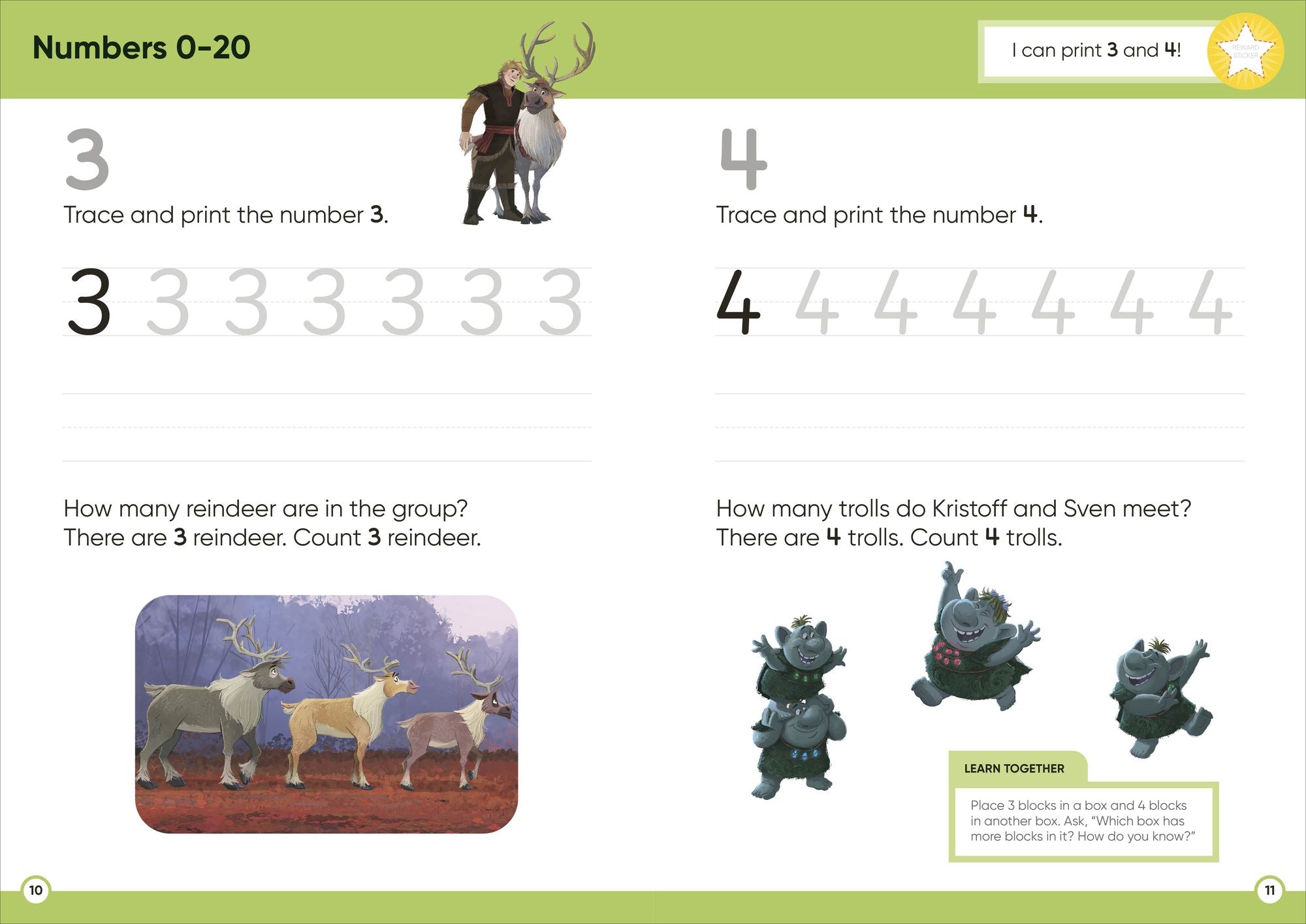Disney Learning Math (Ages 5-6): Kindergarten Counting, Measuring, Add & Subtract Workbook for Kids, Curriculum-Based
