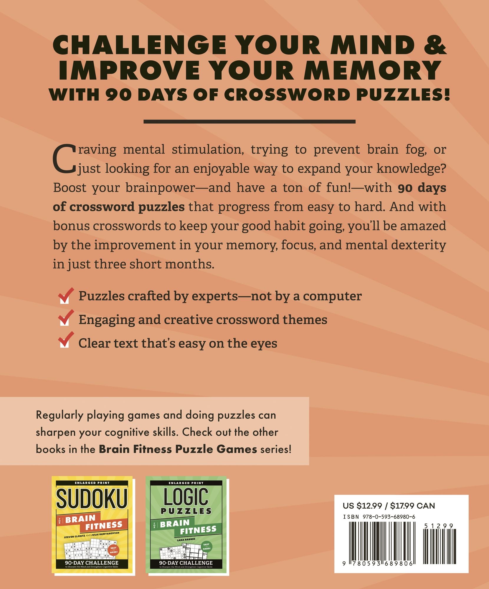 Brain Fitness Puzzle Games Variety Pack: Enlarged Print Sudoku, Crosswords, Word Search