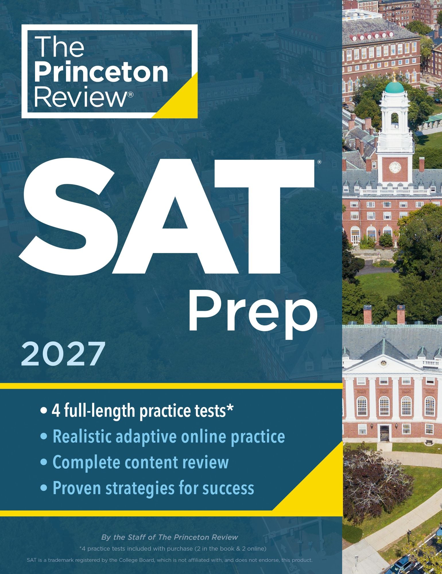 Princeton Review SAT Prep, 2027: 4 Full-Length Practice Tests (2 in Book + 2 Adaptive Tests Online) + Review + Online Tools
