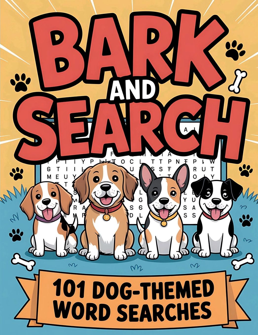 Bark and Search: 101 Dog-Themed Word Searches:Dog Word Search Puzzle Book with 101 Challenges for Adults, Seniors, Teens, and Kids Fun Brain Games and Relaxing Acti