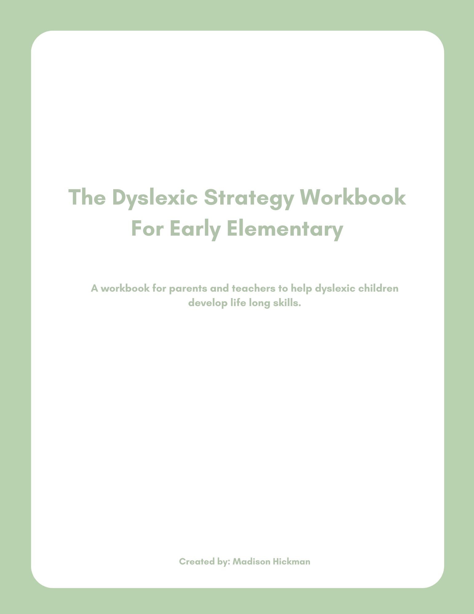 Dyslexic Strategy Workbook