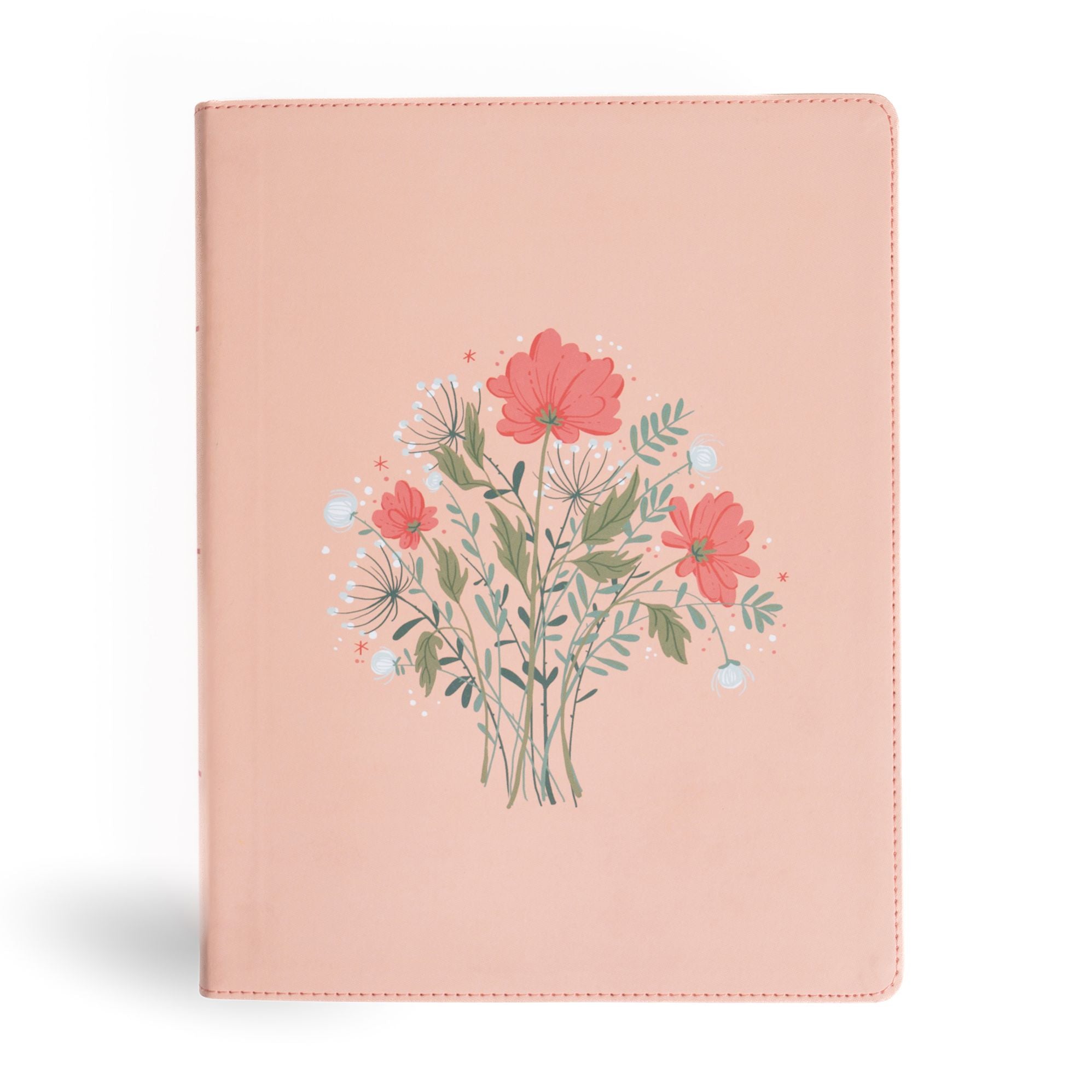 CSB Illustrator's Notetaking Bible, Large Print Edition, Peach Bouquet LeatherTouch
