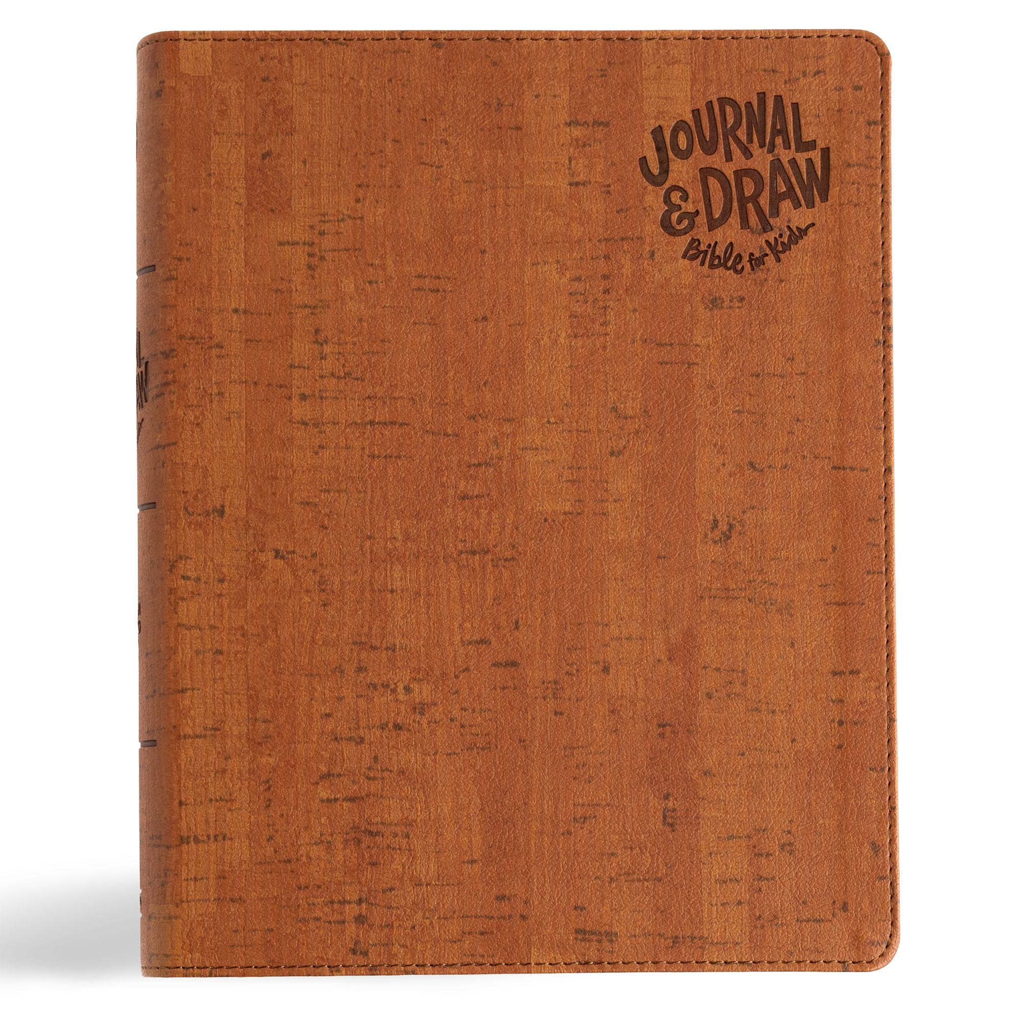 CSB Journal and Draw Bible for Kids, Brown Cork LeatherTouch
