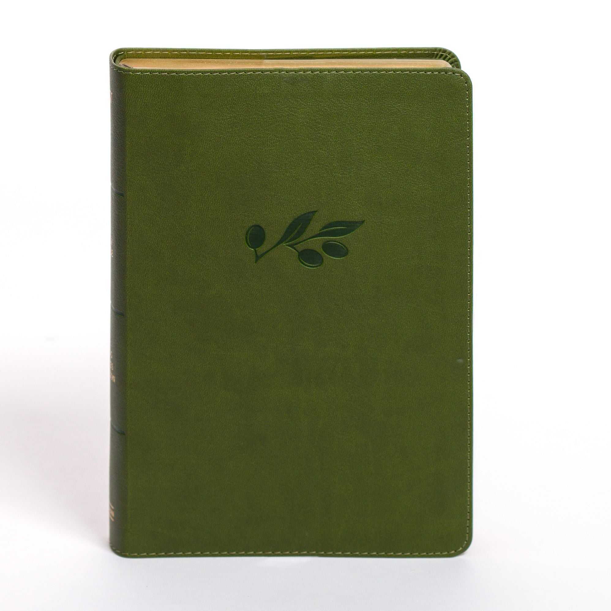 KJV Personal Size Giant Print Bible, Olive LeatherTouch