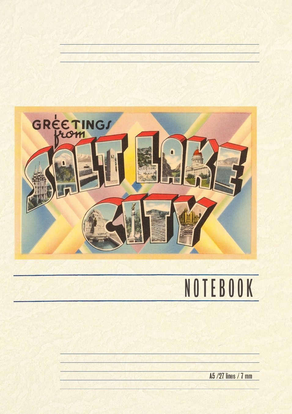 Vintage Lined Notebook Greetings from Salt Lake City, Utah