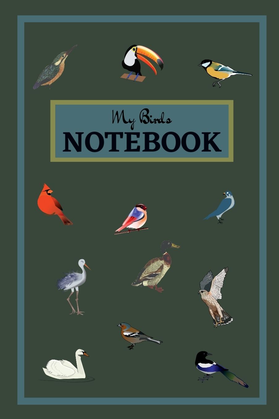 My Birds Notebook: A lined birds themed notebook with a bird on every page