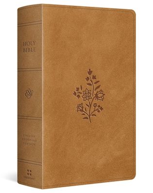 ESV Large Print Personal Size Bible, Red Letter (TruTone, Nubuck Caramel, Wildflower Design)