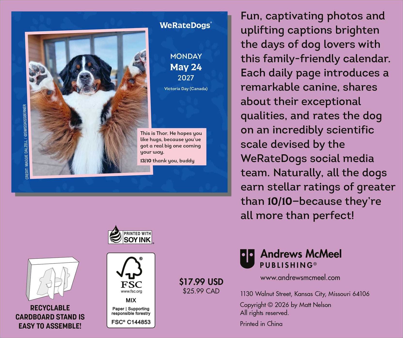 2027 WeRateDogs Day-to-Day Calendar