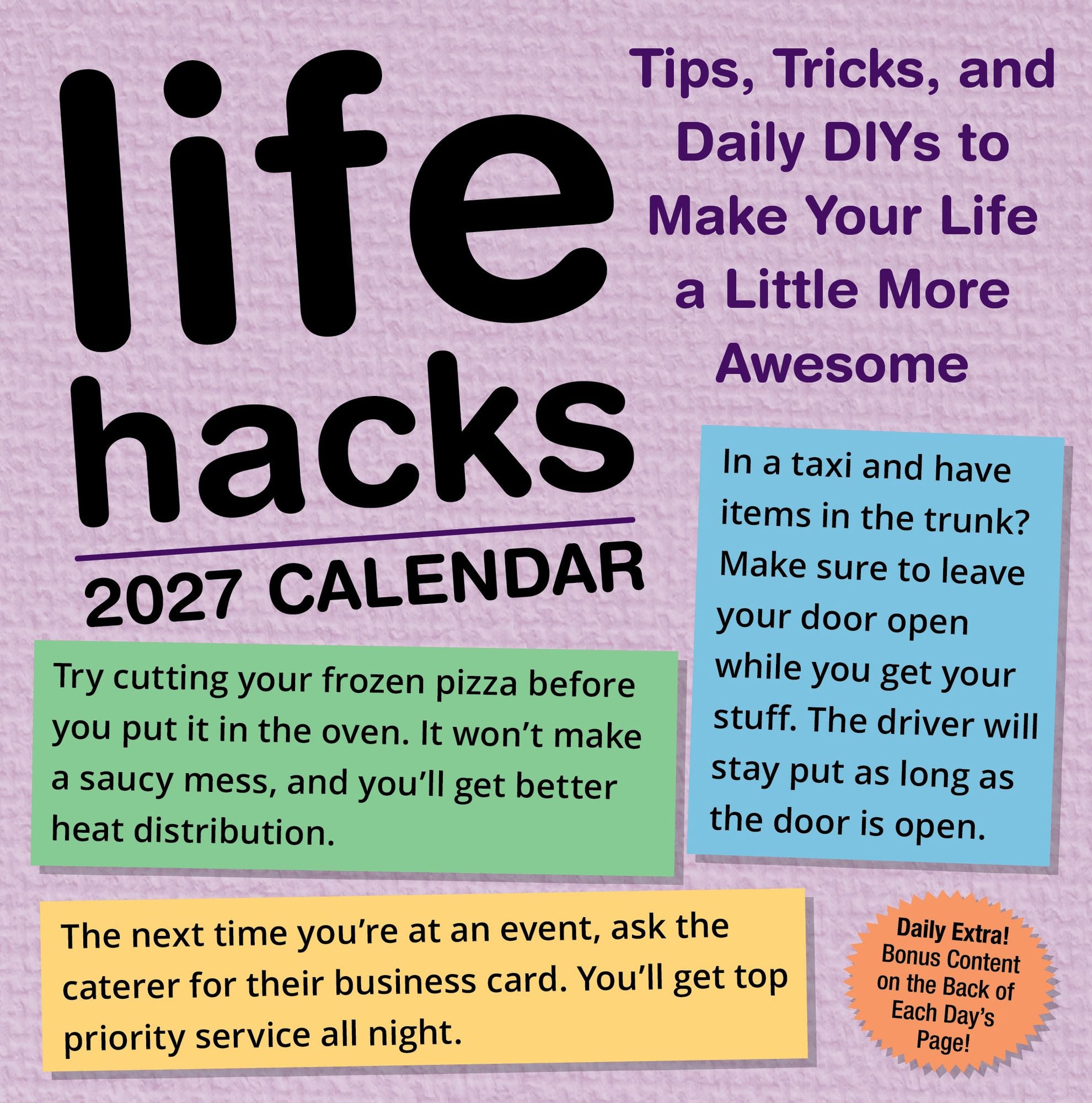 2027 Life Hacks Day-to-Day Calendar