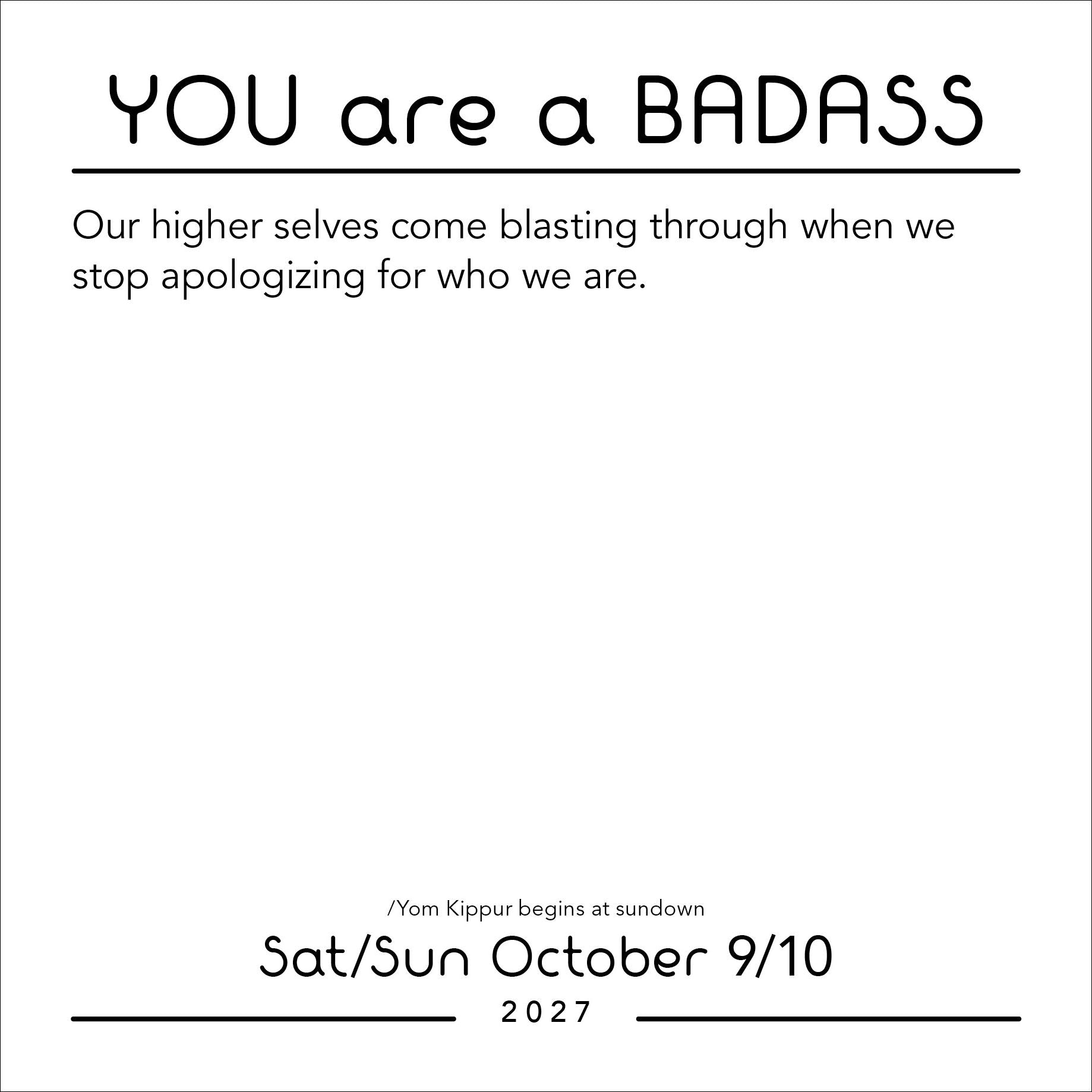 2027 You Are a Badass Day-to-Day Calendar