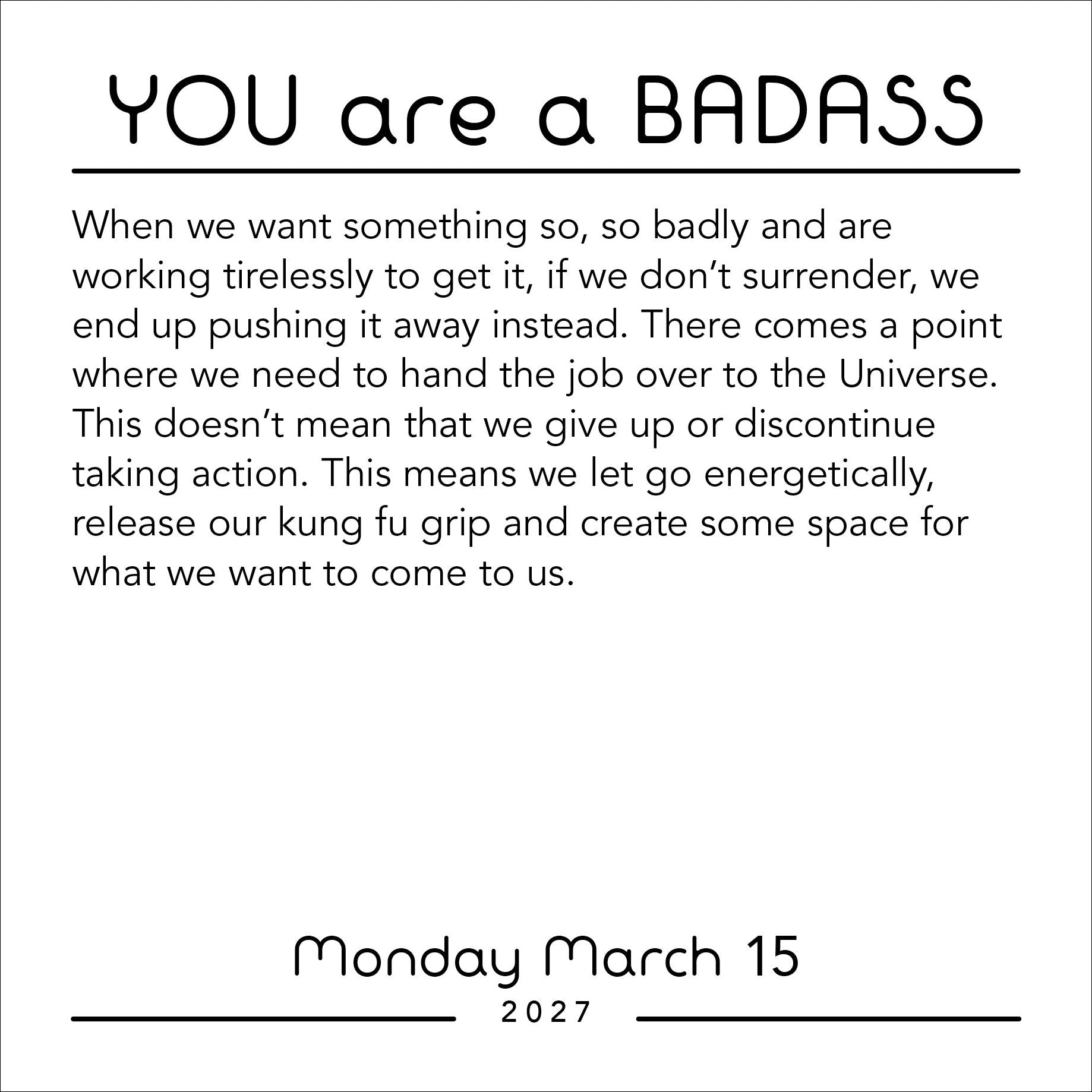 2027 You Are a Badass Day-to-Day Calendar
