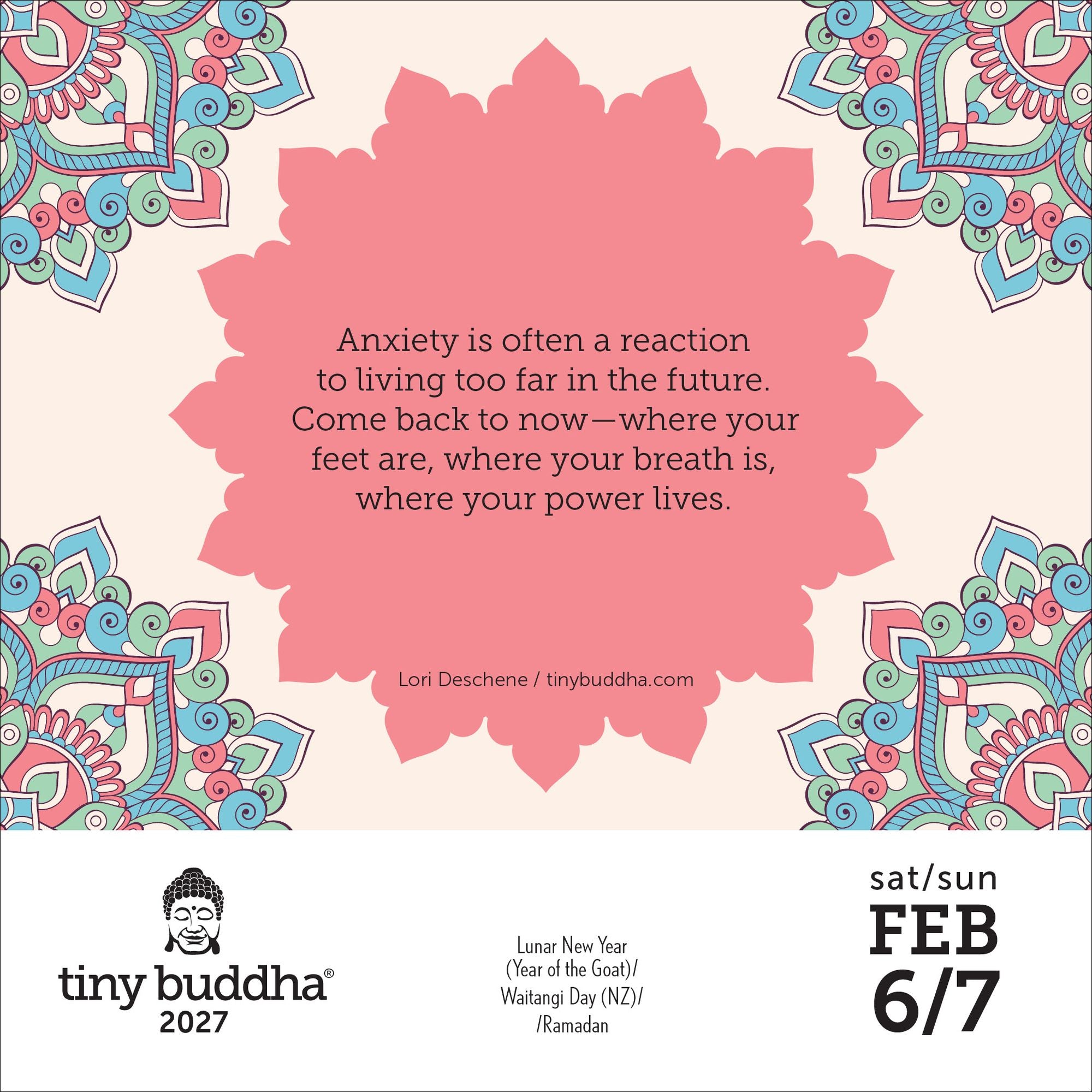 2027 Tiny Buddha Day-to-Day Calendar