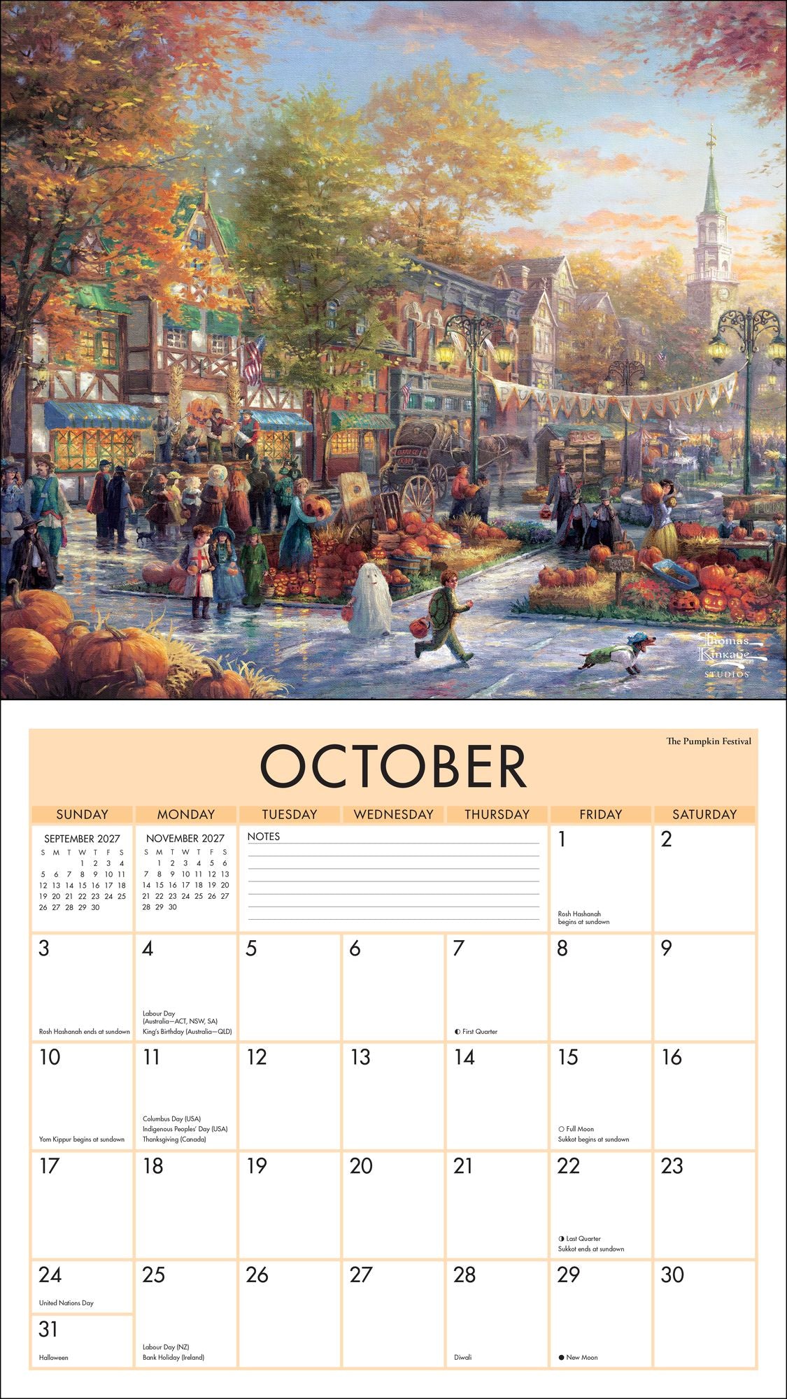 2027 Thomas Kinkade Studios Deluxe Wall Calendar