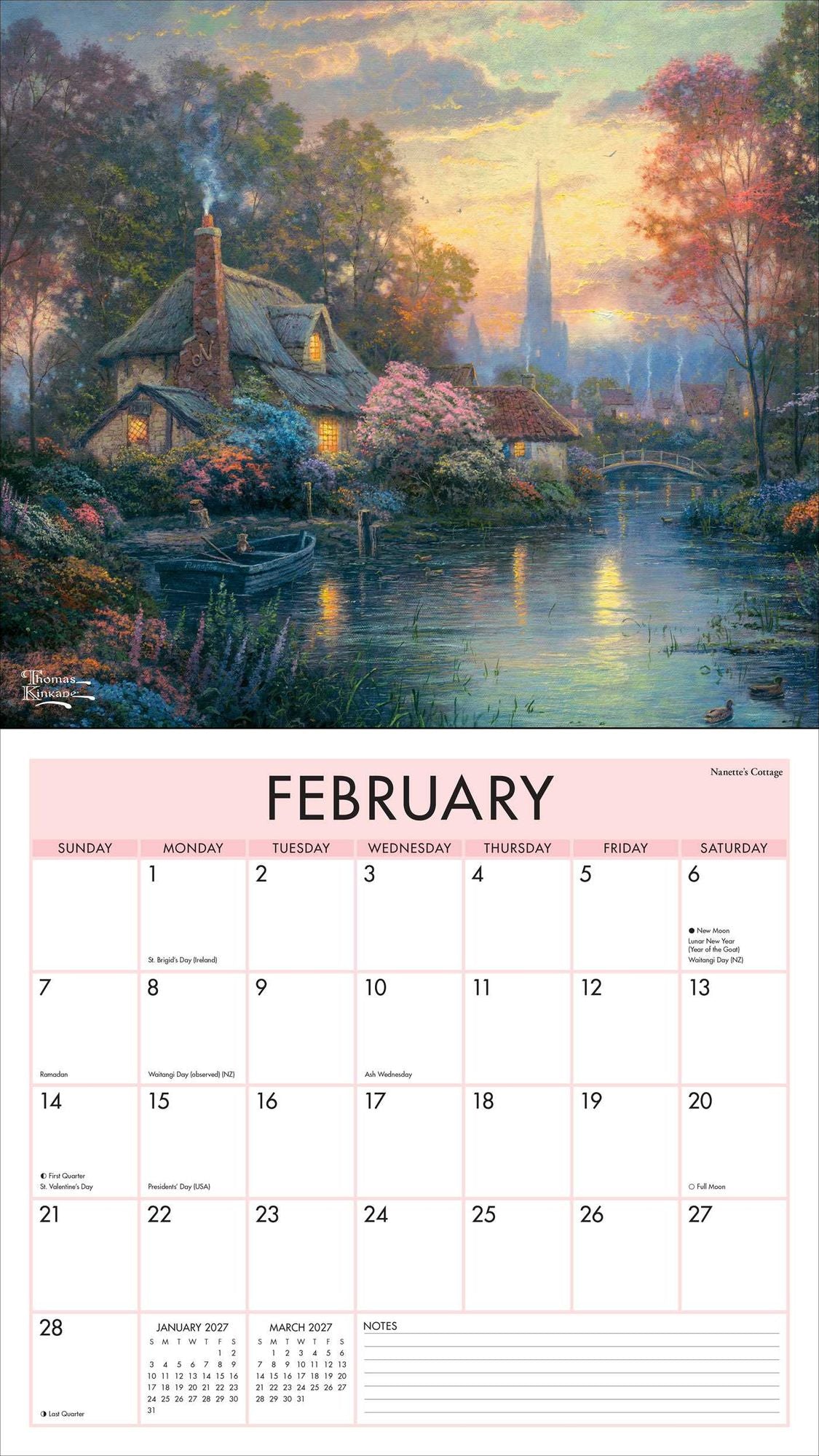 2027 Thomas Kinkade Studios Deluxe Wall Calendar