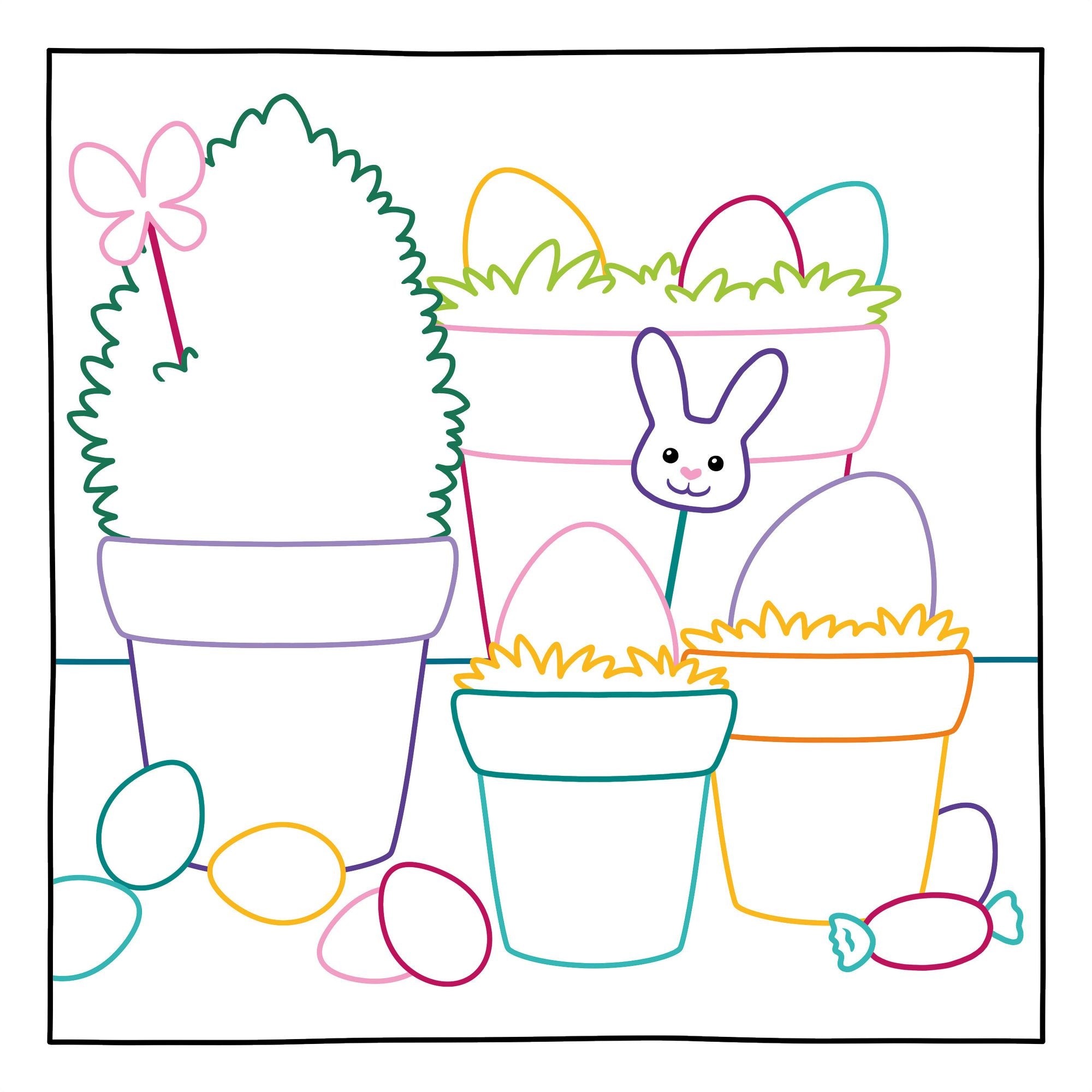 Magic Paper Coloring Book: Easter Bunny and Friends: Discover Hidden Patterns and Images!