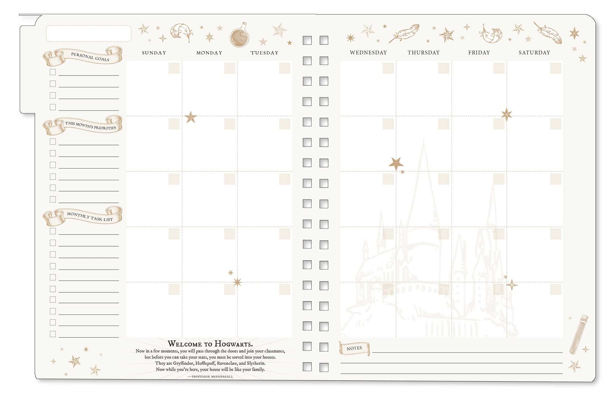 Harry Potter: Hogwarts Teacher's 12-Month Undated Planner: (Harry Potter School Planner School, Harry Potter Gift, Harry Potter Stationery, Undated Planner, Teacher Planner)