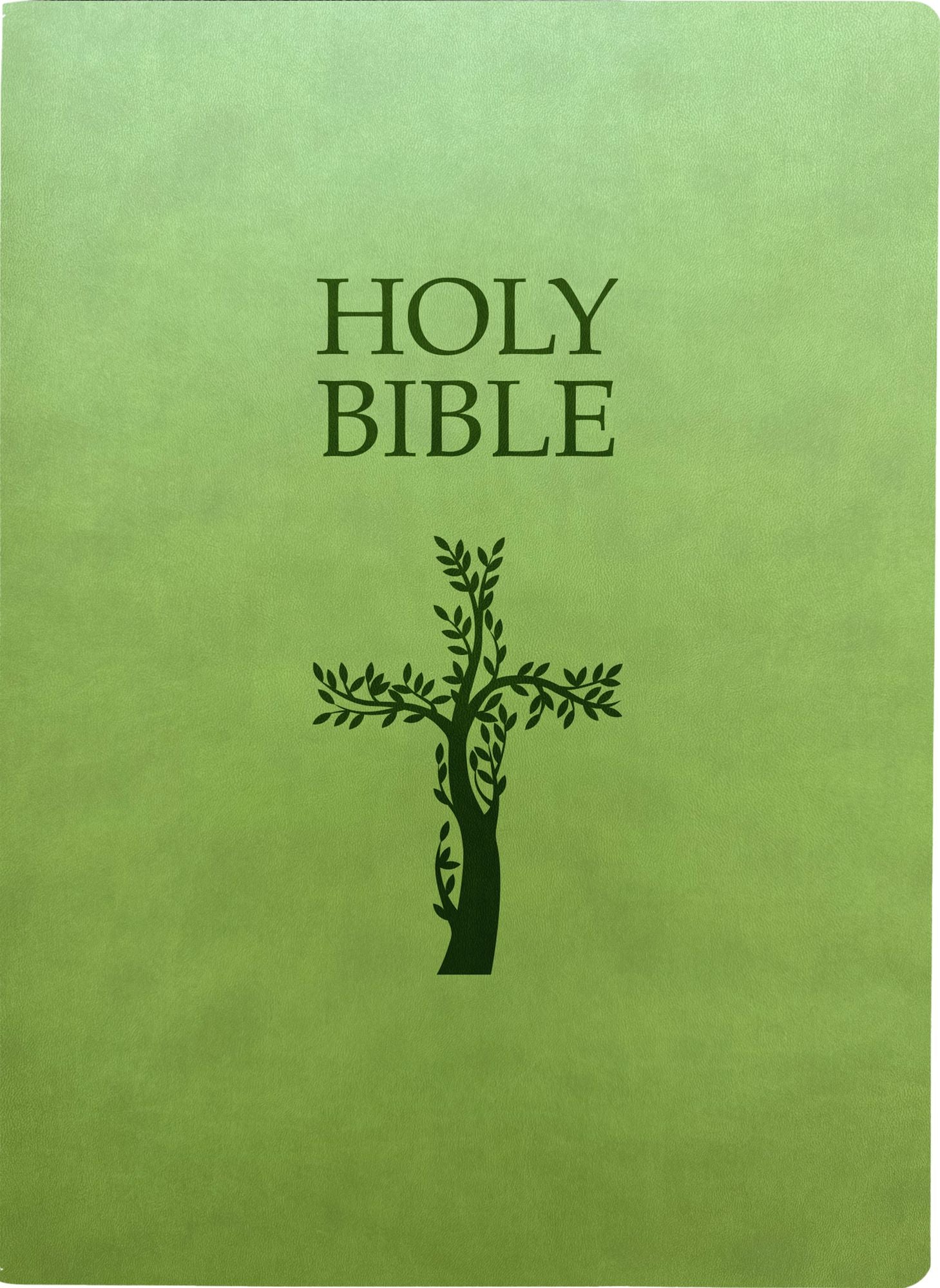 KJV Holy Bible, Cross Design, Large Print, Olive Ultrasoft