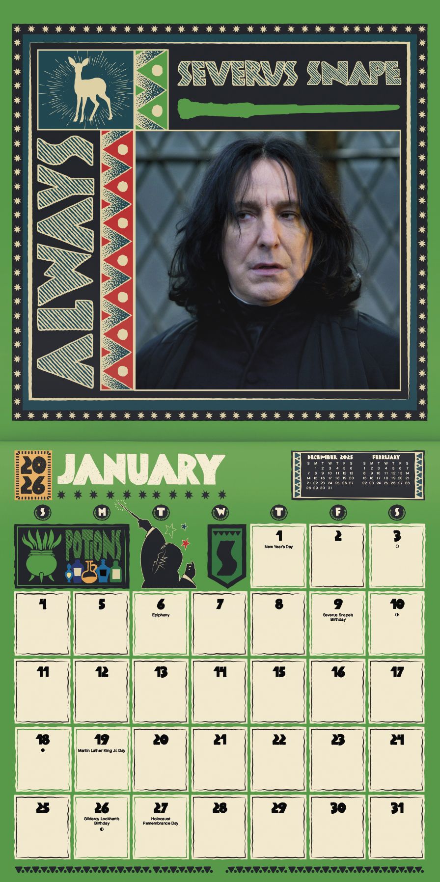 2026 Harry Potter Wall Calendar