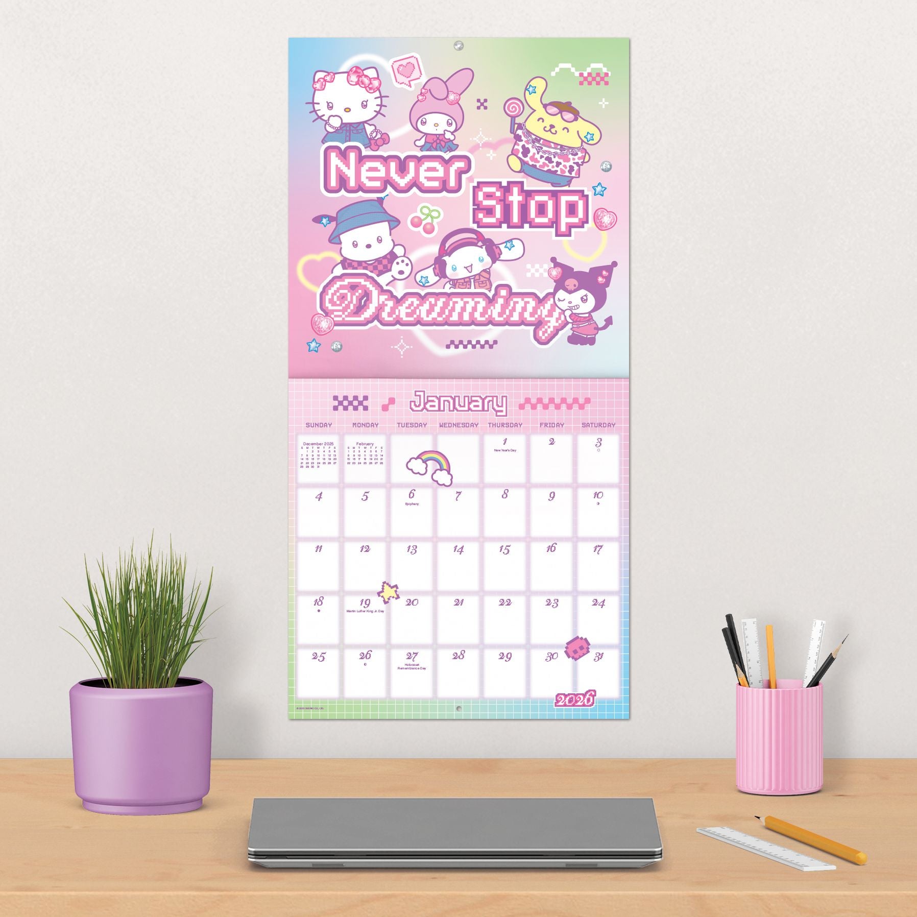 2026 Hello Kitty & Friends Wall Calendar