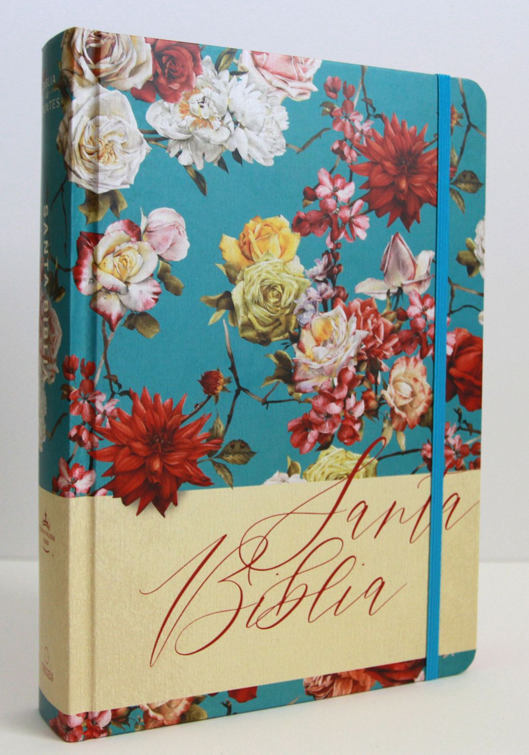 Biblia de Apuntes RVR 1960 Tapa dura, Azul celeste con flores (Edición cantos pintados) / Spanish Journaling Bible RVR 1960 Hardcover Light Blue with Flowers