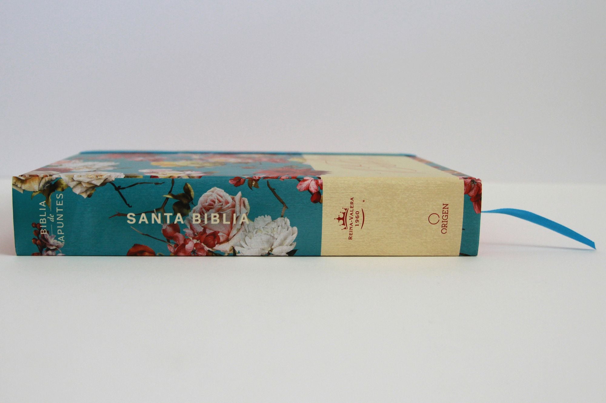 Biblia de Apuntes RVR 1960 Tapa dura, Azul celeste con flores (Edición cantos pintados) / Spanish Journaling Bible RVR 1960 Hardcover Light Blue with Flowers