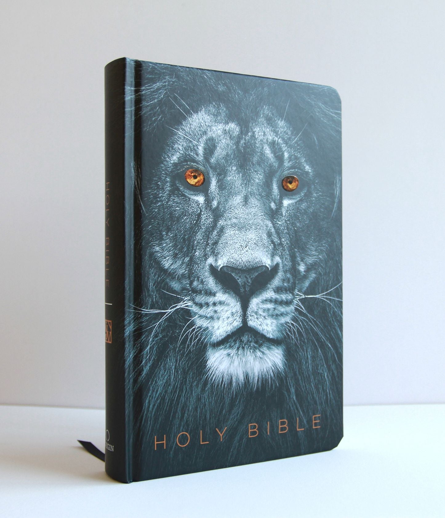 KJV Holy Bible, Large Print, Handy Size format, Hardcover, Lion of Judah, Ribbon Marker, and Red Letter
