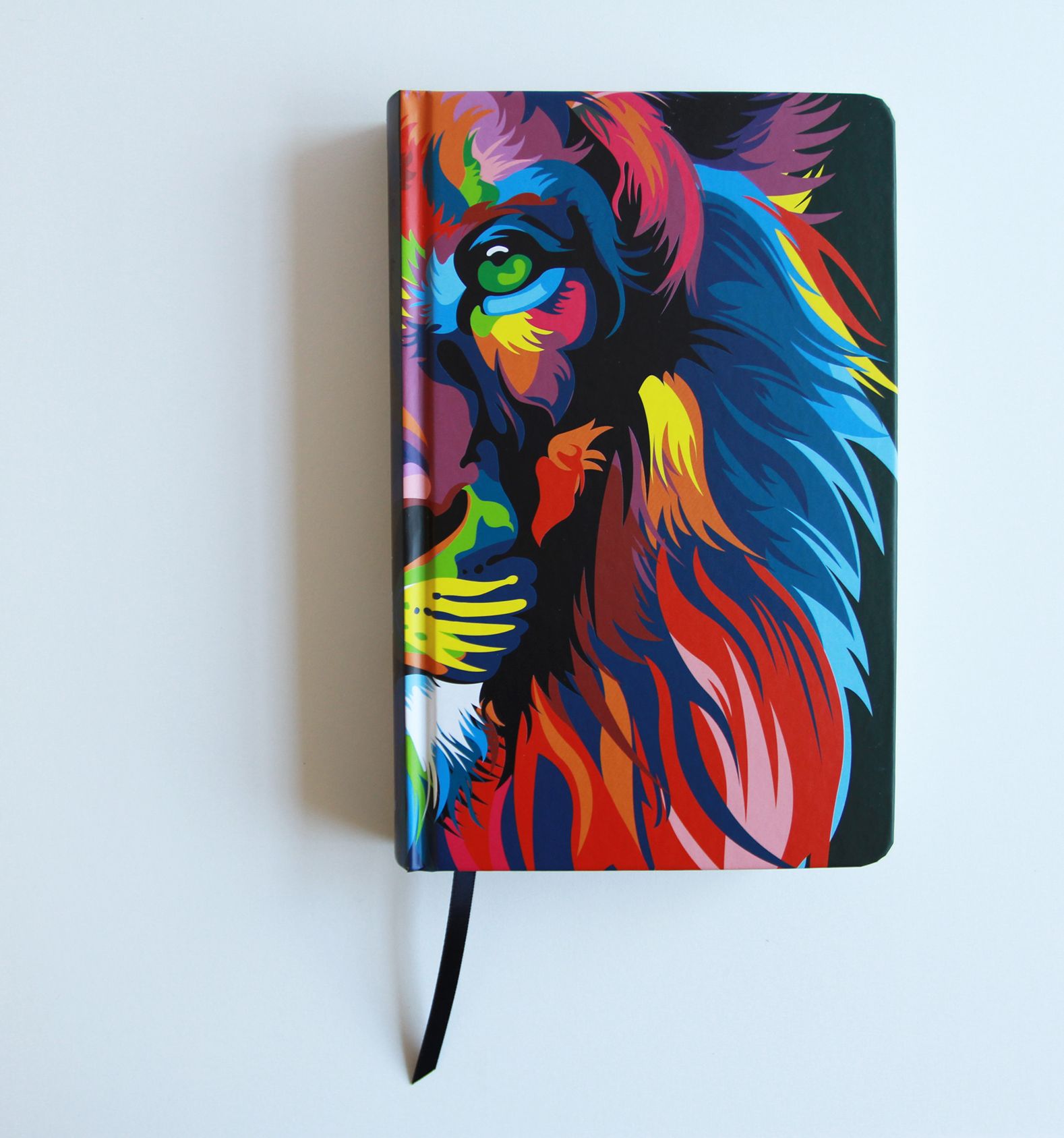 KJV Holy Bible, Multi Color Lion of Judah, Large Print, Handy Size format, Hardcover, Ribbon Marker, and Red Letter
