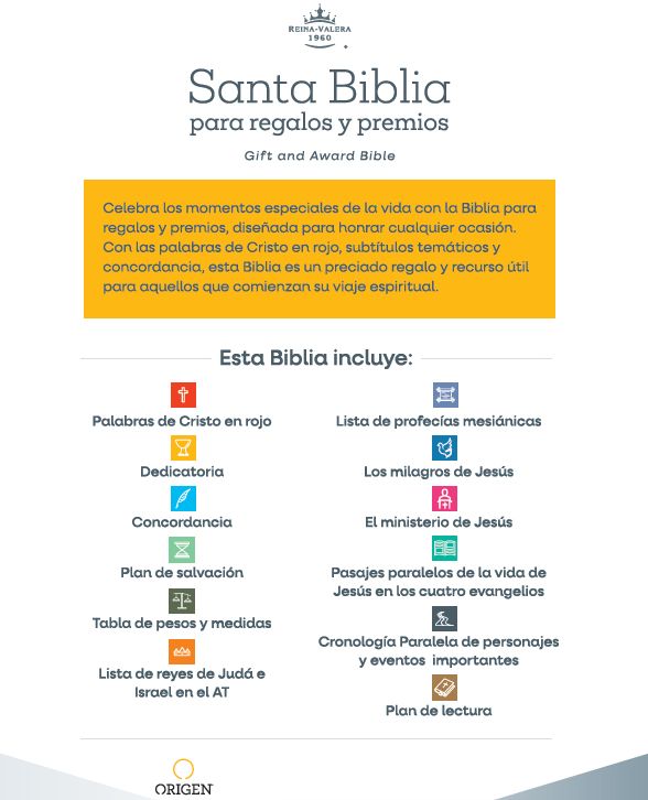 Biblia RVR 1960 para regalos y premios, Tapa Dura Negra / Spanish Bible RVR 1960 Gift and Award Bible HC Black