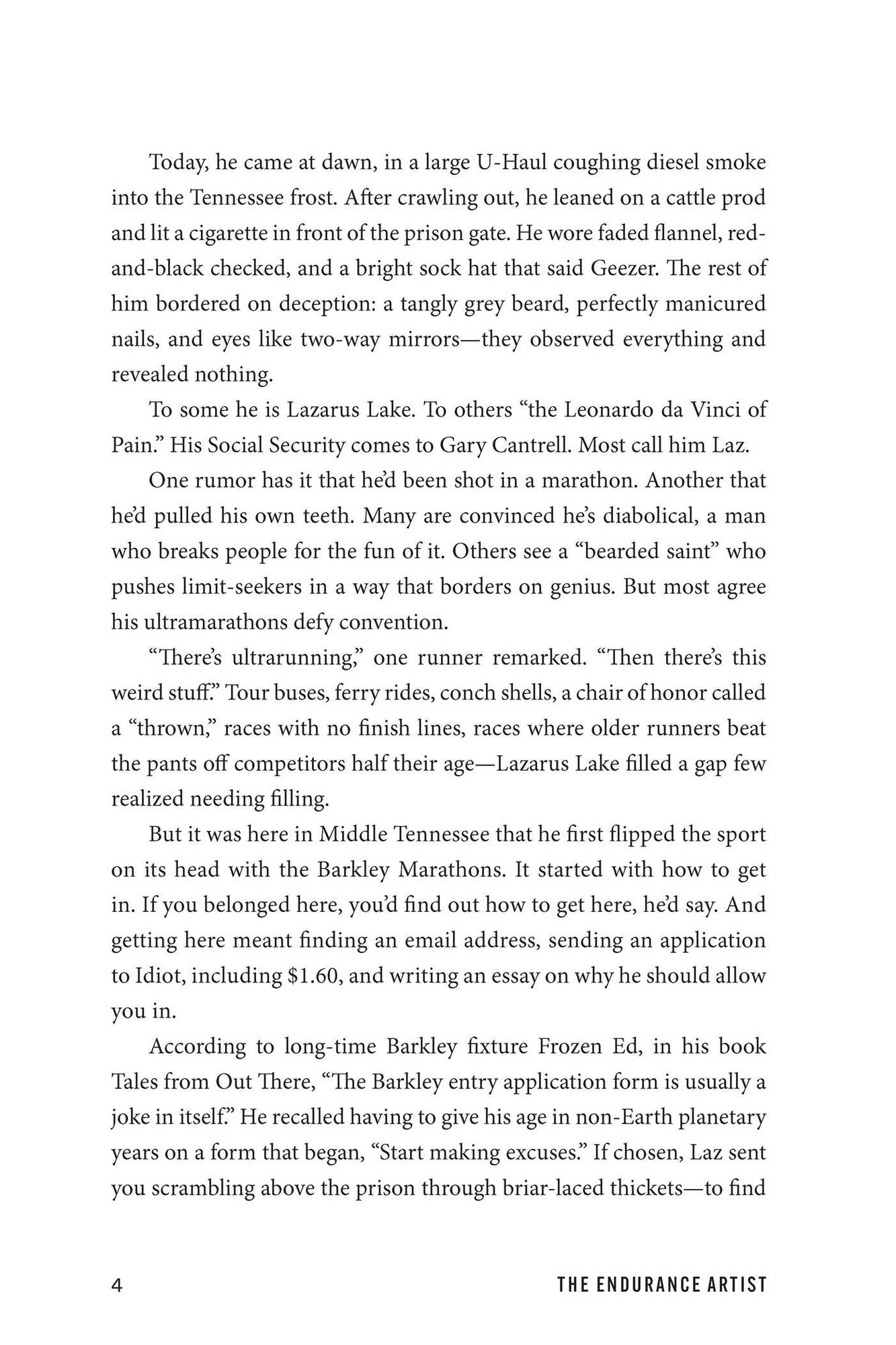 The Endurance Artist: Lazarus Lake, the Barkley & a Race with No End