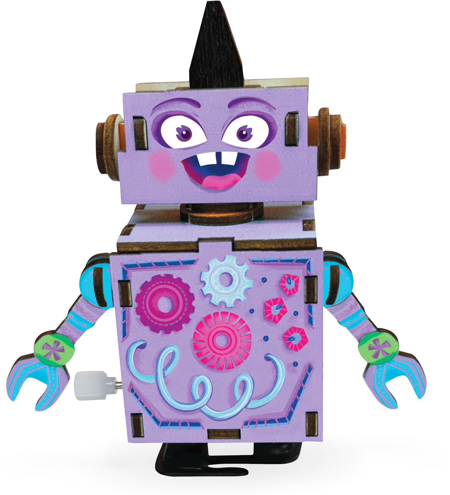 Wooden Engineering Robot Purple