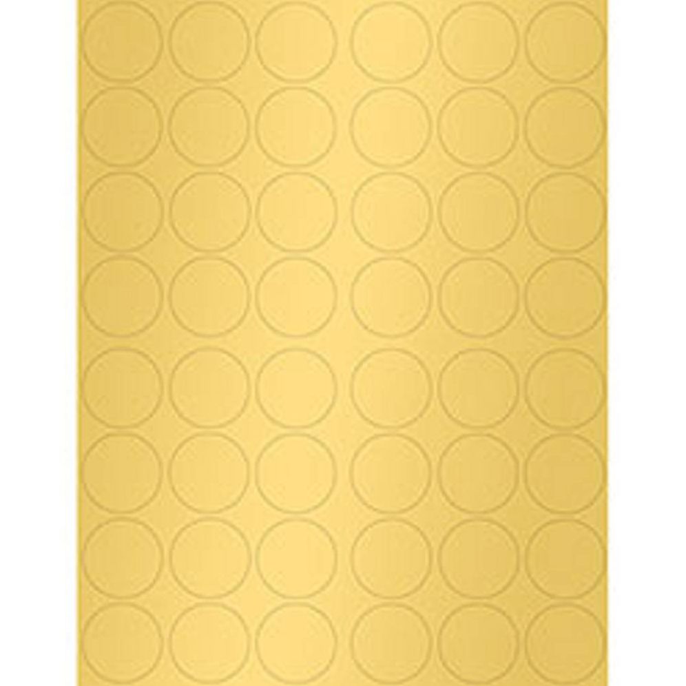 Gold 1.25 inch Round Printable Labels