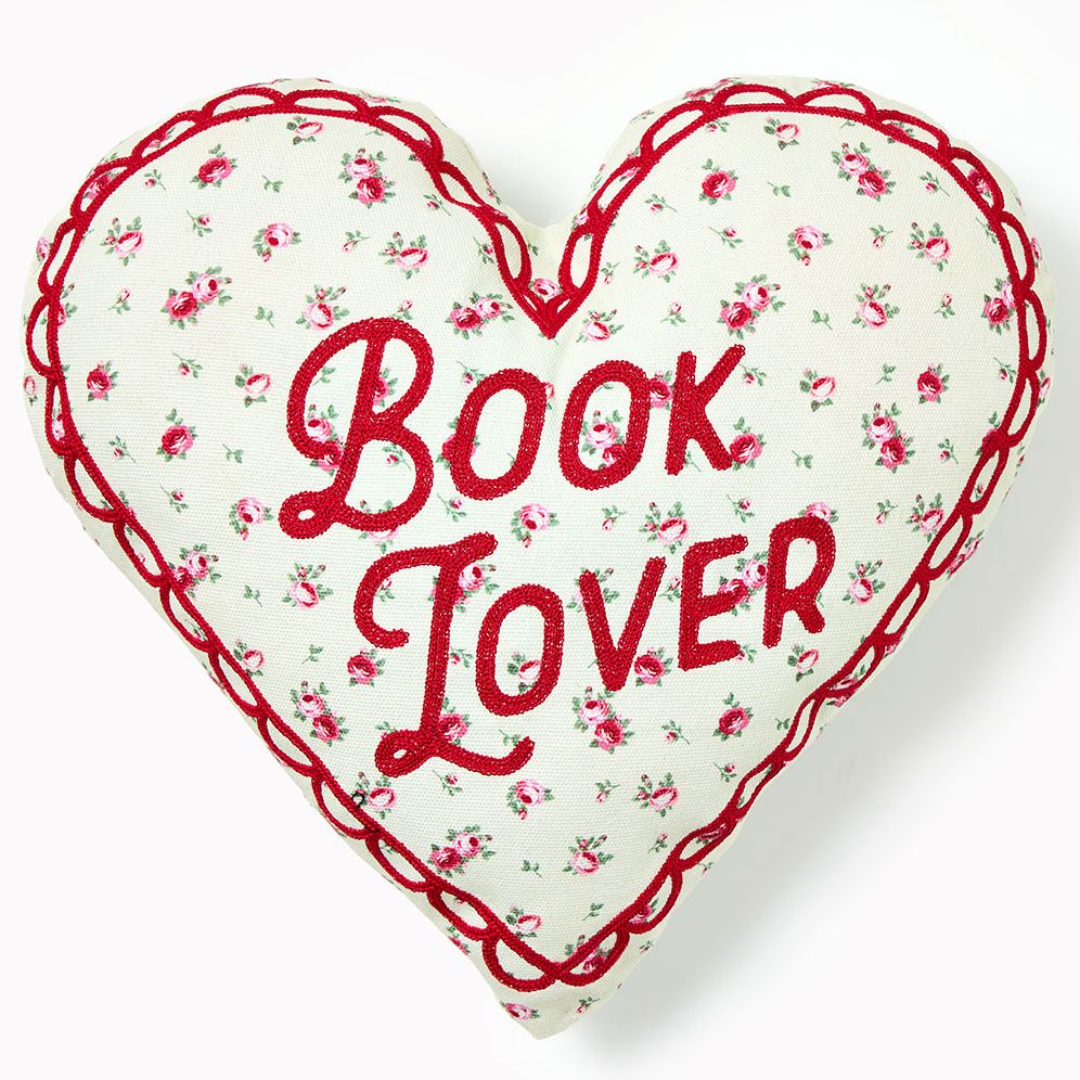 Embroidered Book Lover Pillow