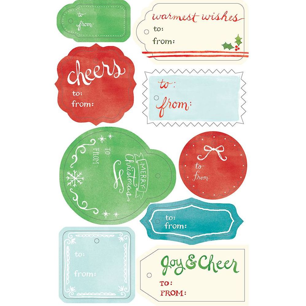 Watercolor Die-Cut Holiday Gift Tags