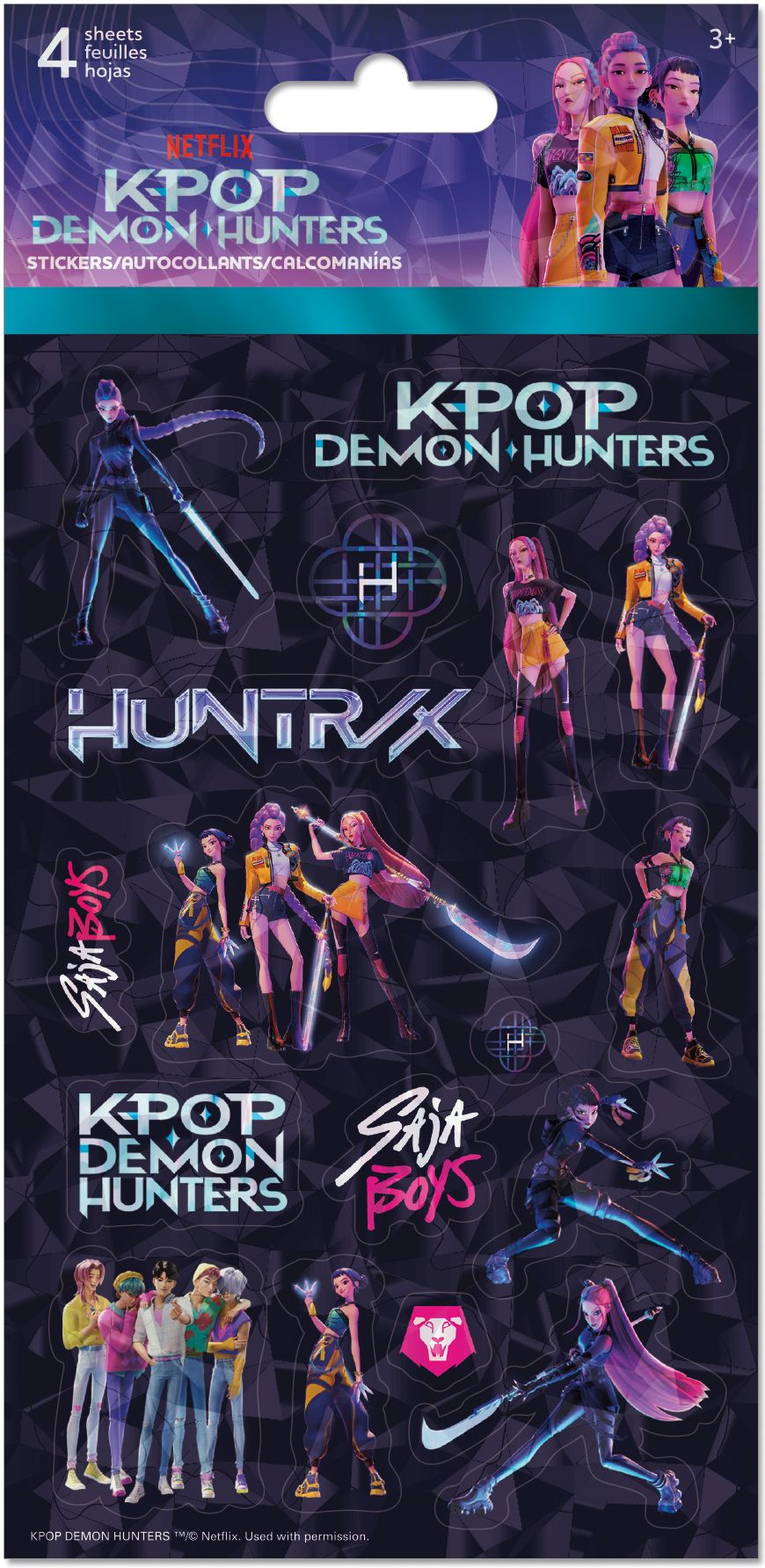 Kpop Demon Hunters 4 Sheet Stickers