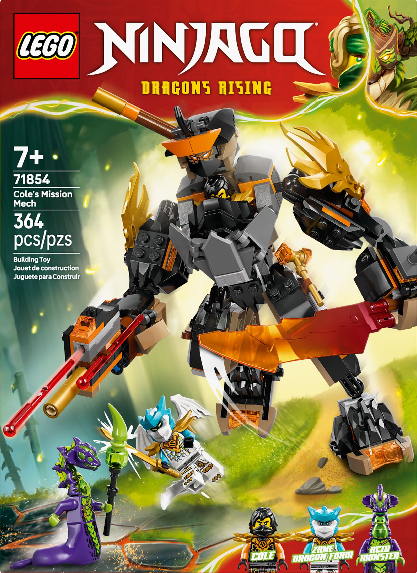 LEGO Ninjago Cole's Mission Mech & Dragon Zane 71854