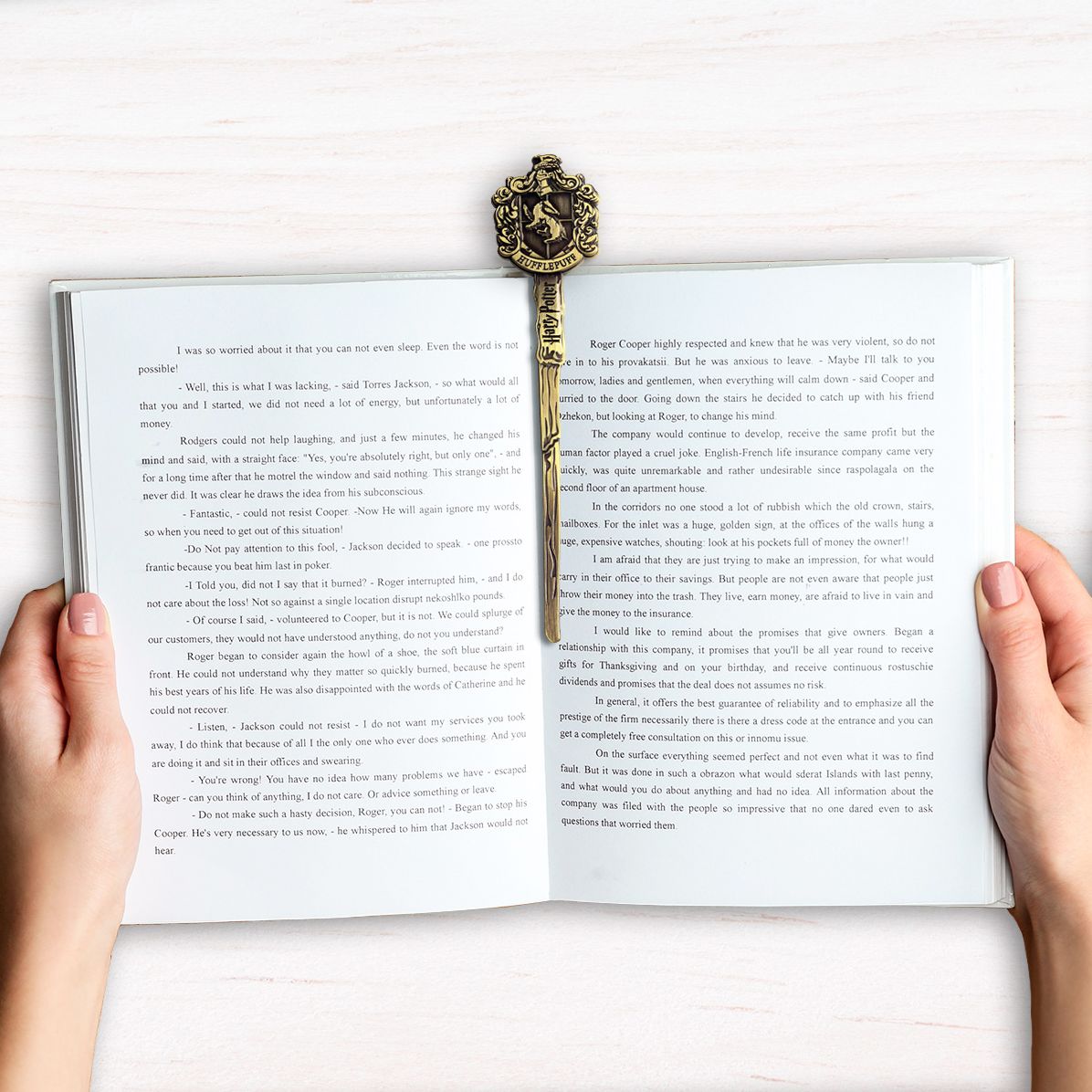Harry Potter Hufflepuff Metal Wand Bookmark