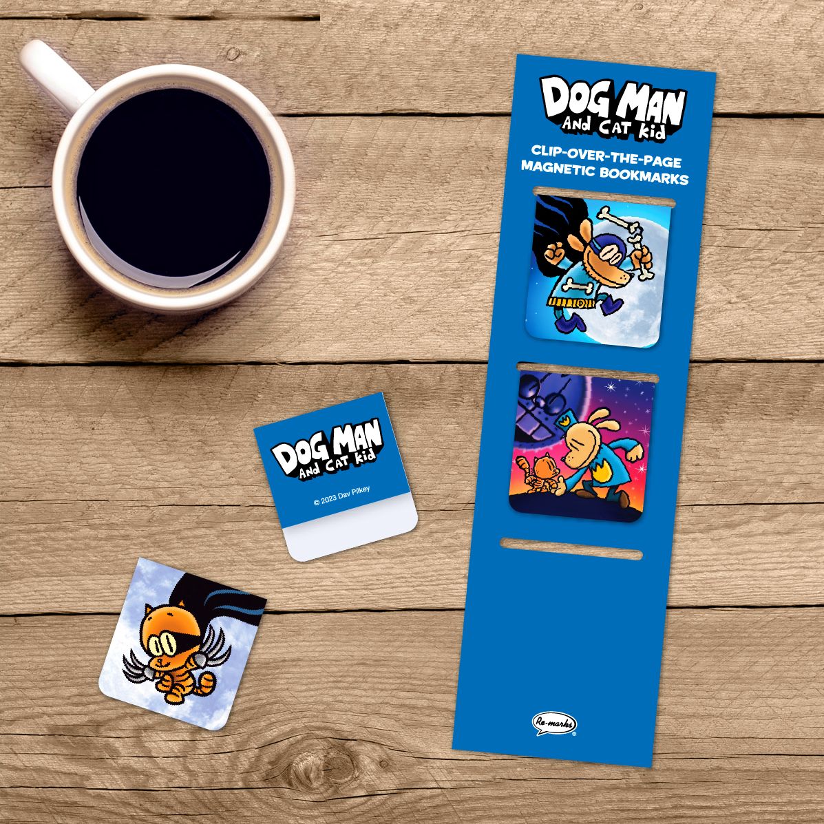 Dog Man and Cat Kid Jumbo Magnetic Bookmark Trio